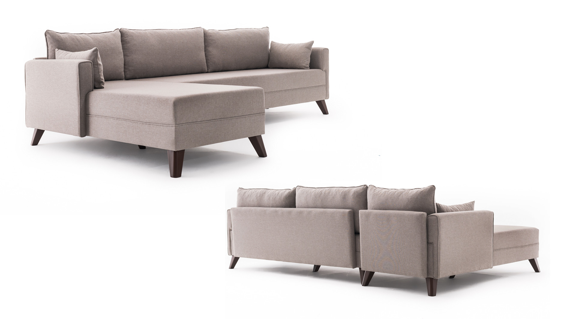Bella Sofa Récamiere Links Creme