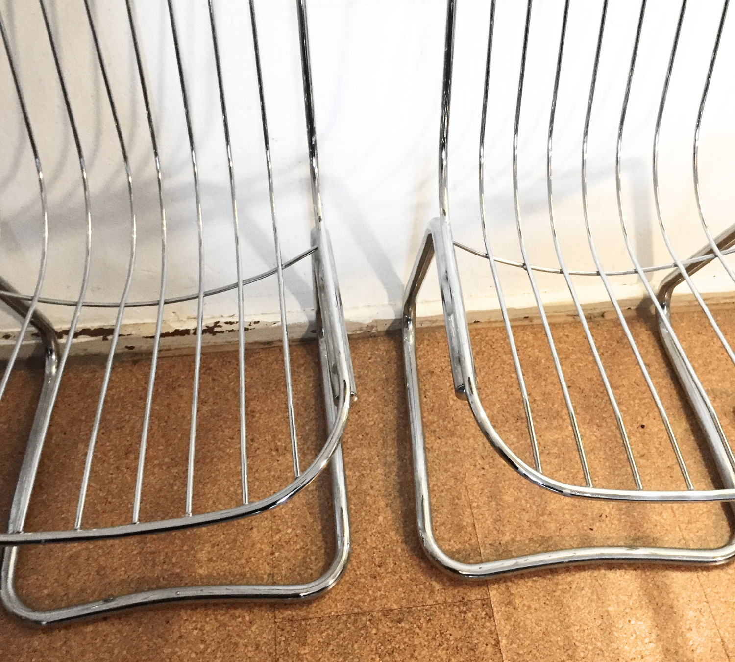 2x Freischwinger Chrom Silber