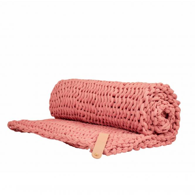 Juna Chunky Knit Decke Grobstrick Textil Rosa