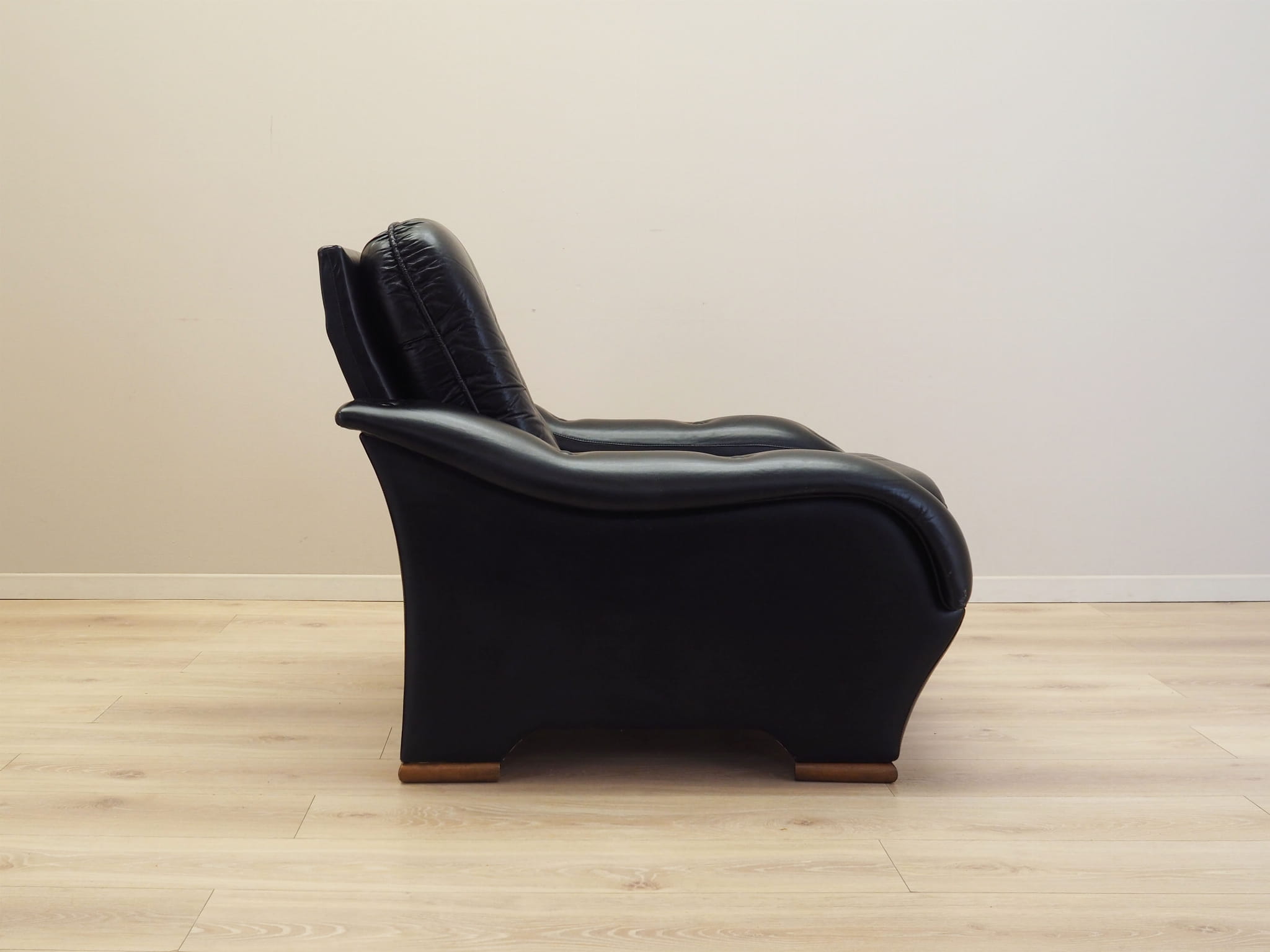 Armchair Faux Leather Black 1980s