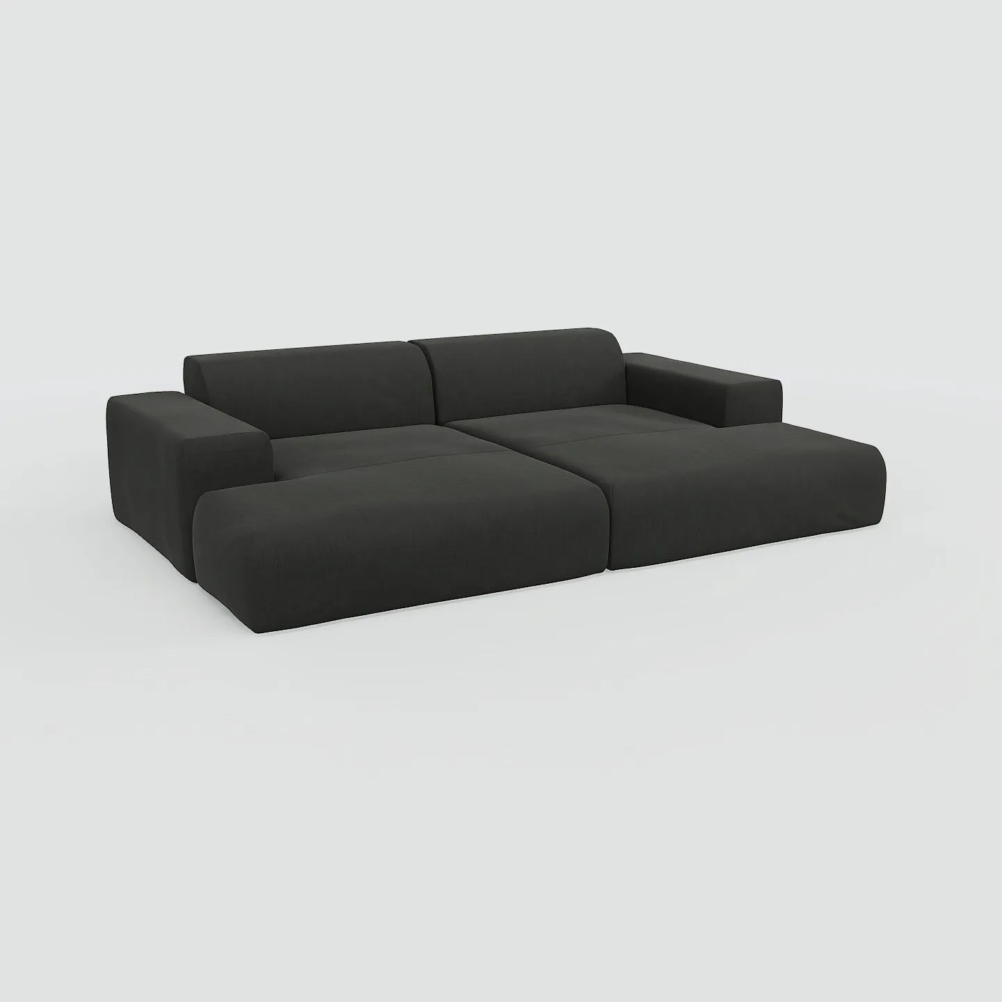 Pyllow Ecksofa Webstoff Anthrazit
