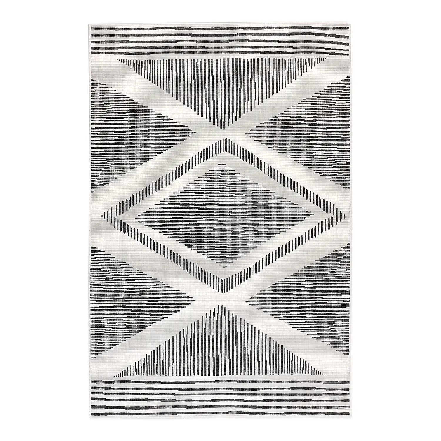Rhombus In-/Outdoor-Teppich Schwarz
