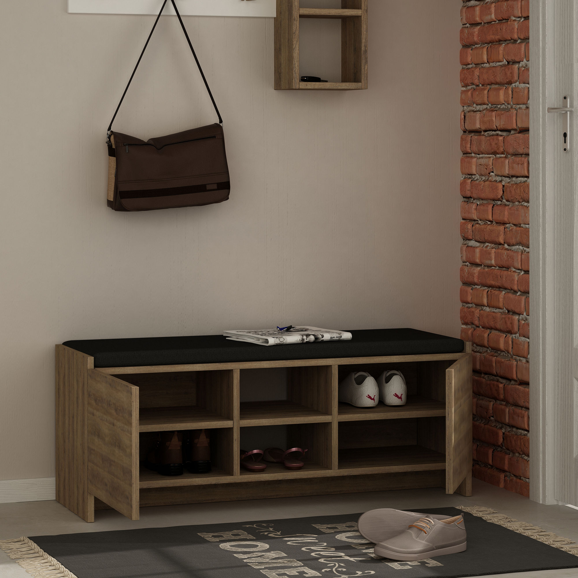 Zulla Shoe cabinet Dark Brown