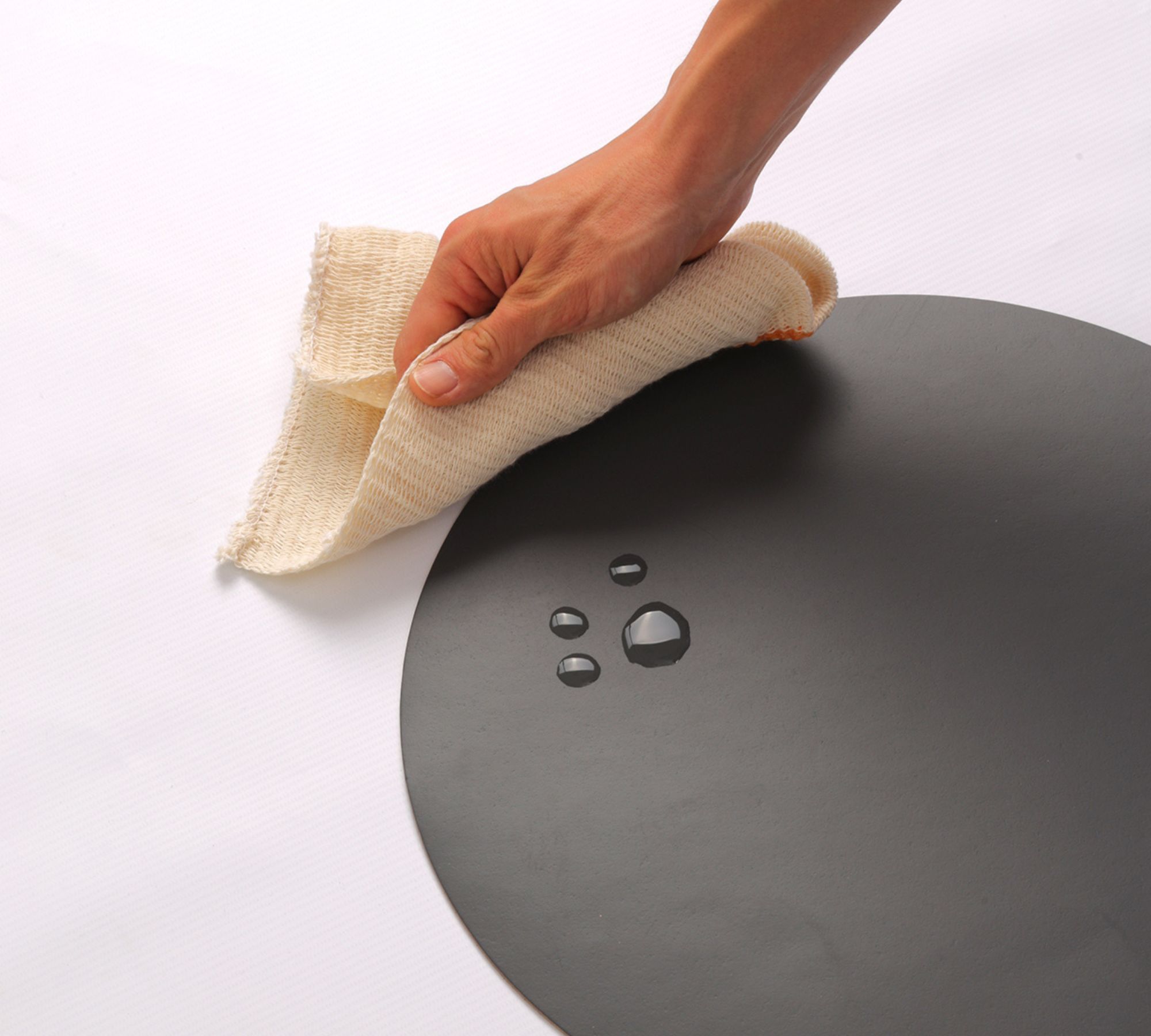 Rundes Tischset Ruca 100% Recyceltes Leder Grau