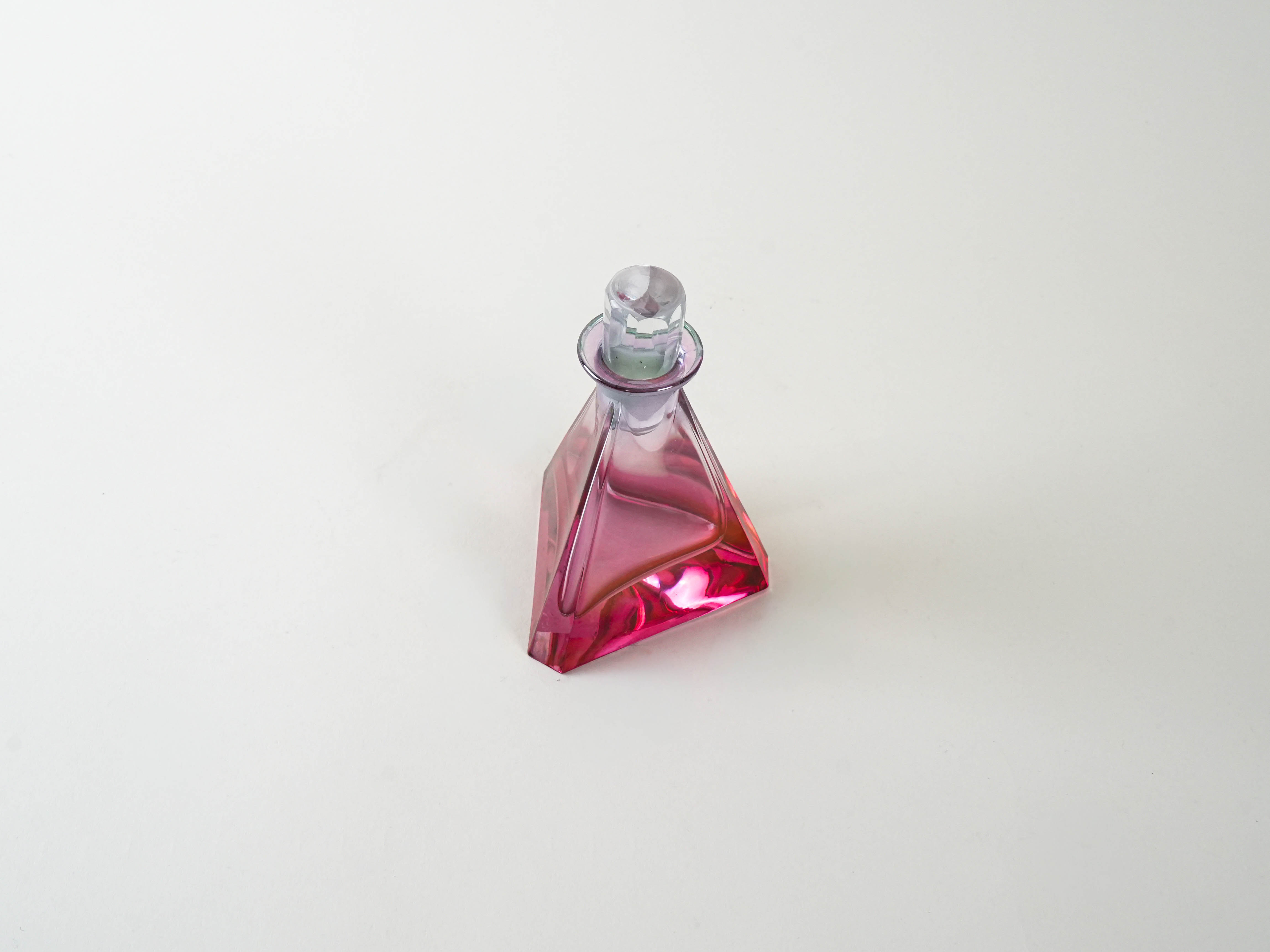 Triangular glass carafe Red 1970s