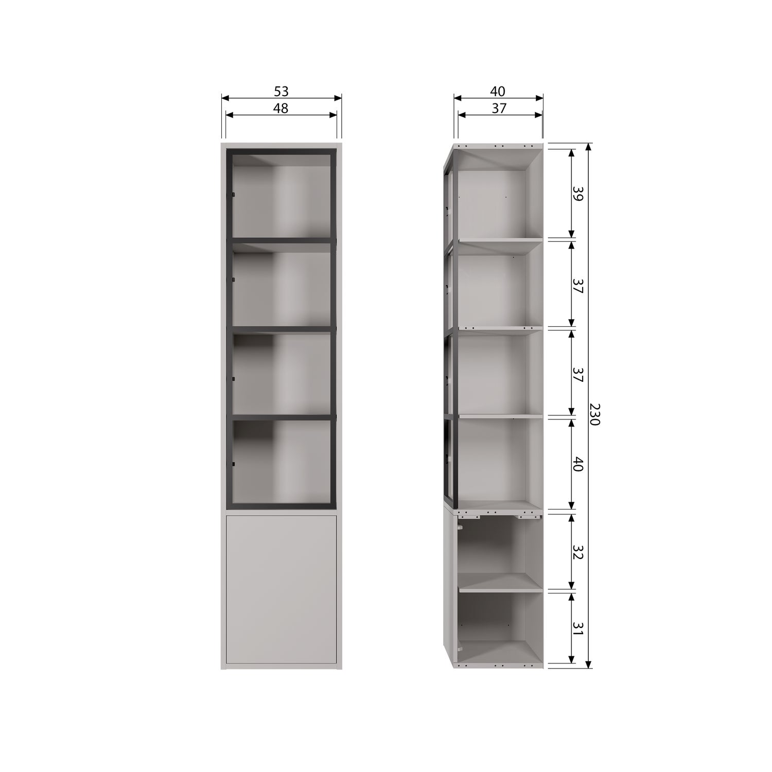 Basic Schrank Holz Grau