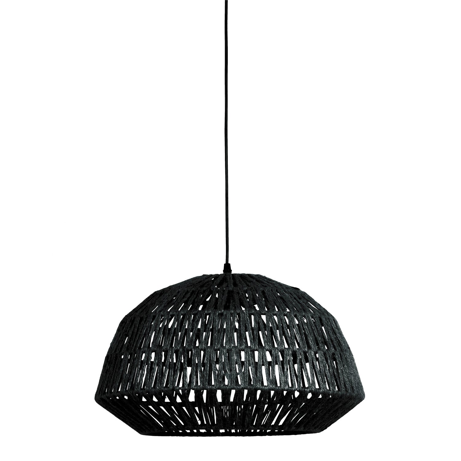 Kace Hängelamp Jute Schwarz Ø45cm