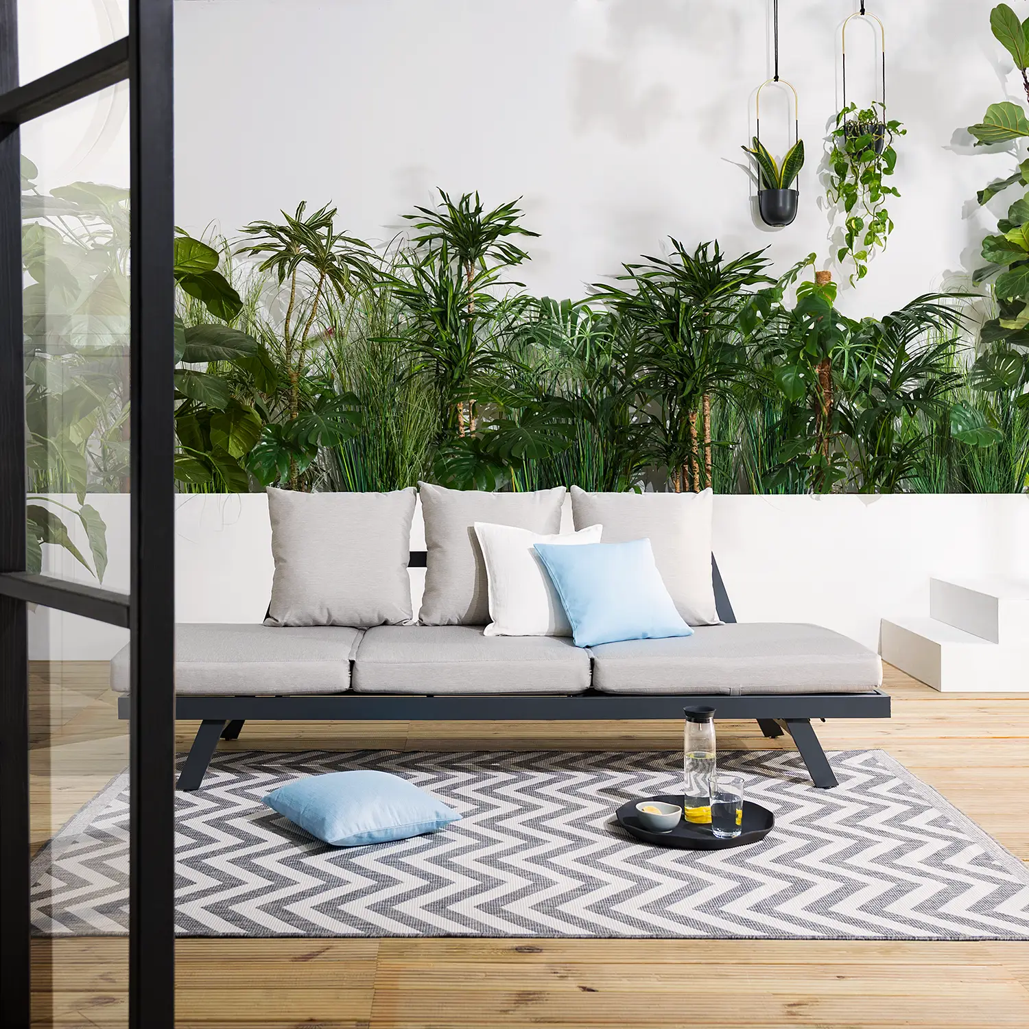 Palma In-/Outdoor-Teppich Grau