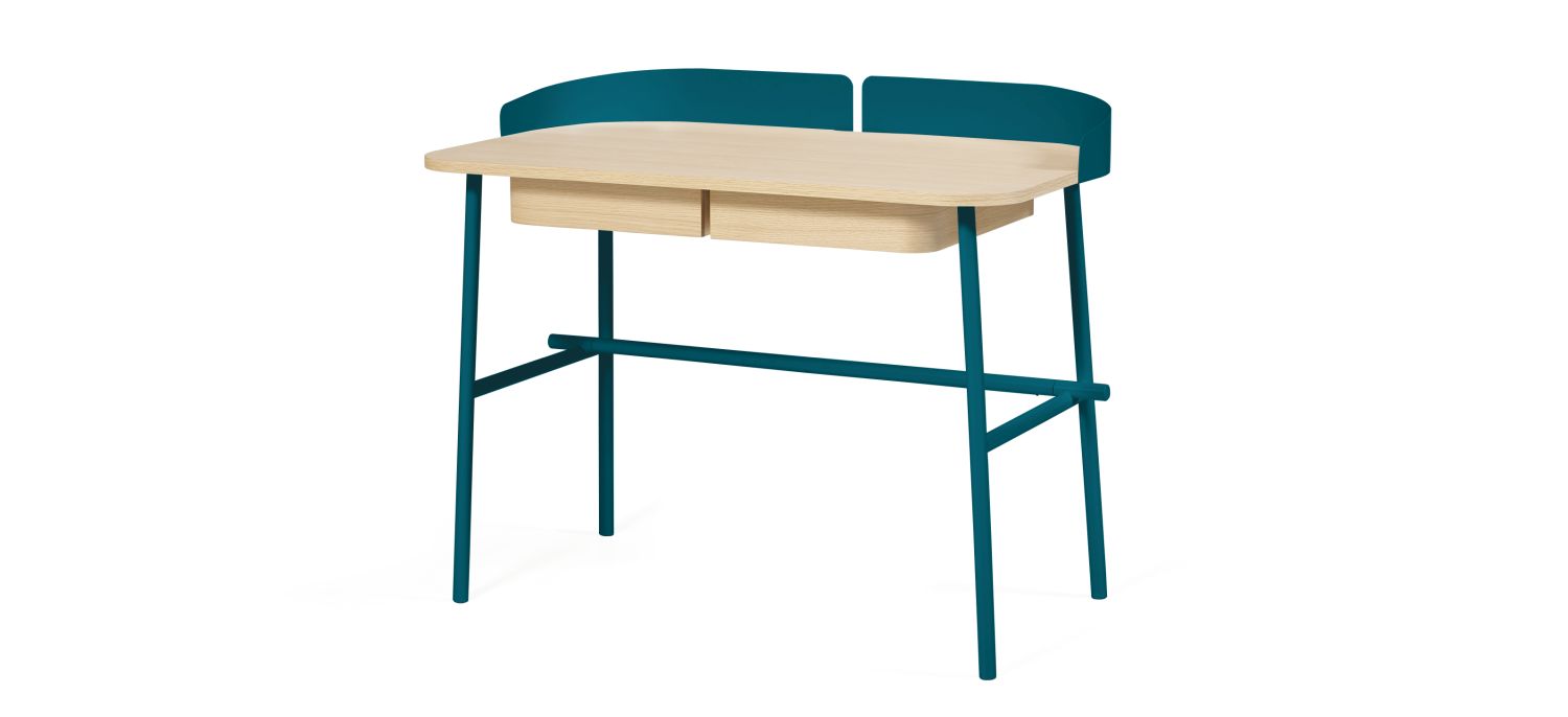 Victor Büro-Schreibtisch Eiche Blau