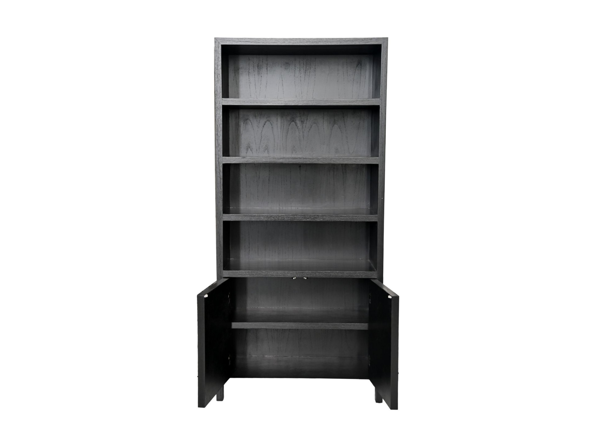 Wandregal Teakholzfurnier Schwarz