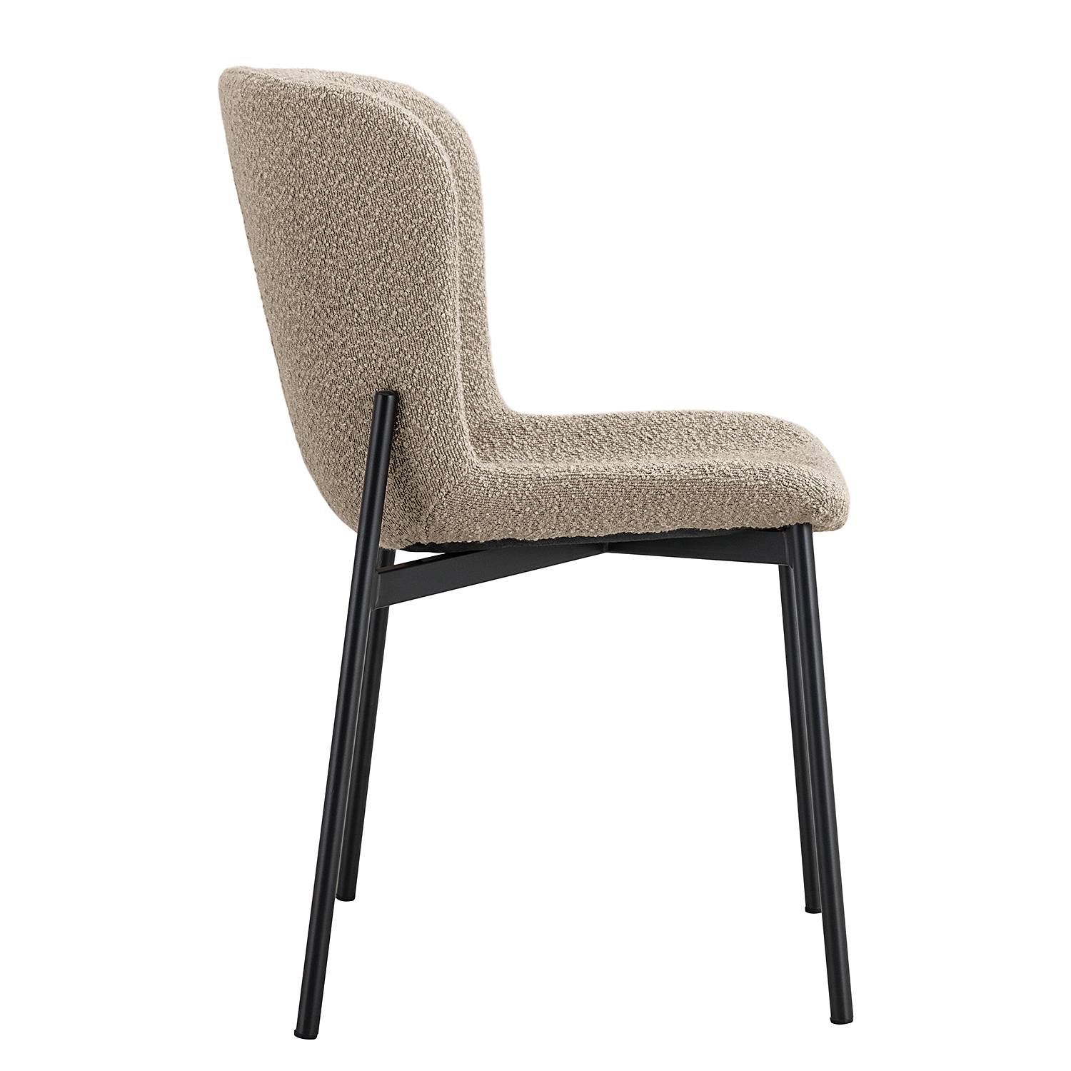 2x Polsterstuhl Mouzon Bouclé Sand
