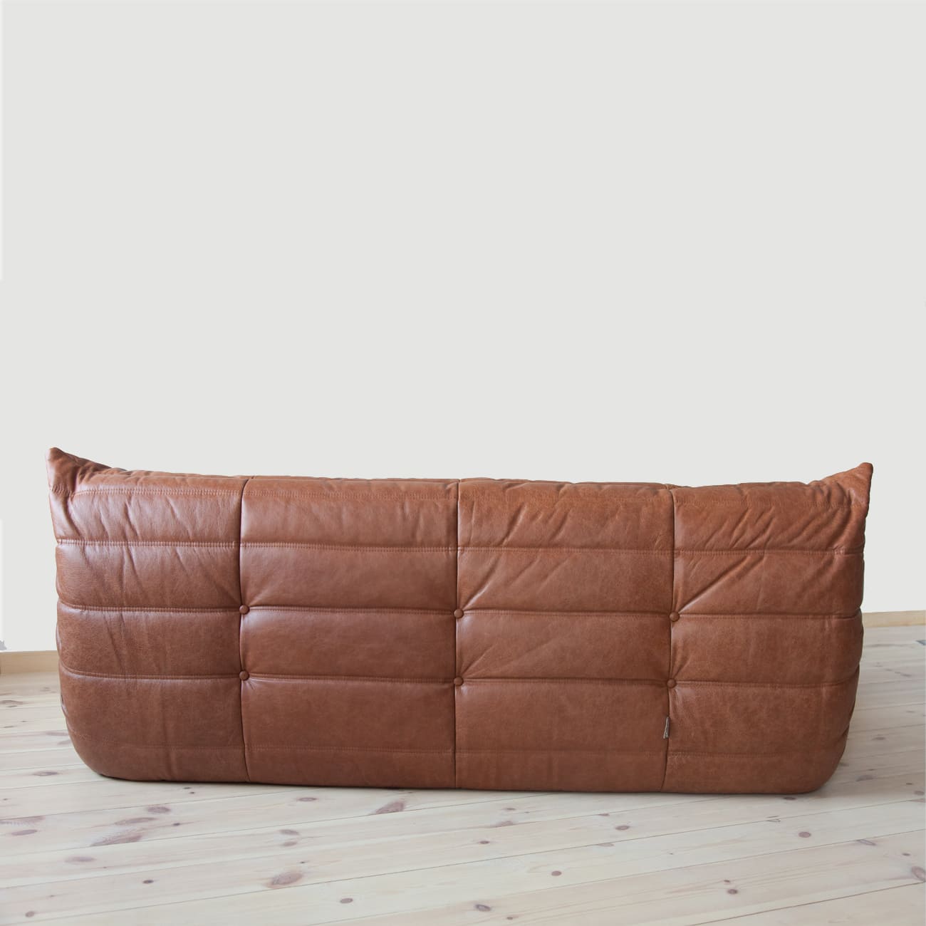 Togo Sofa 3-Sitzer Pull-Up-Leder Kieferbraun