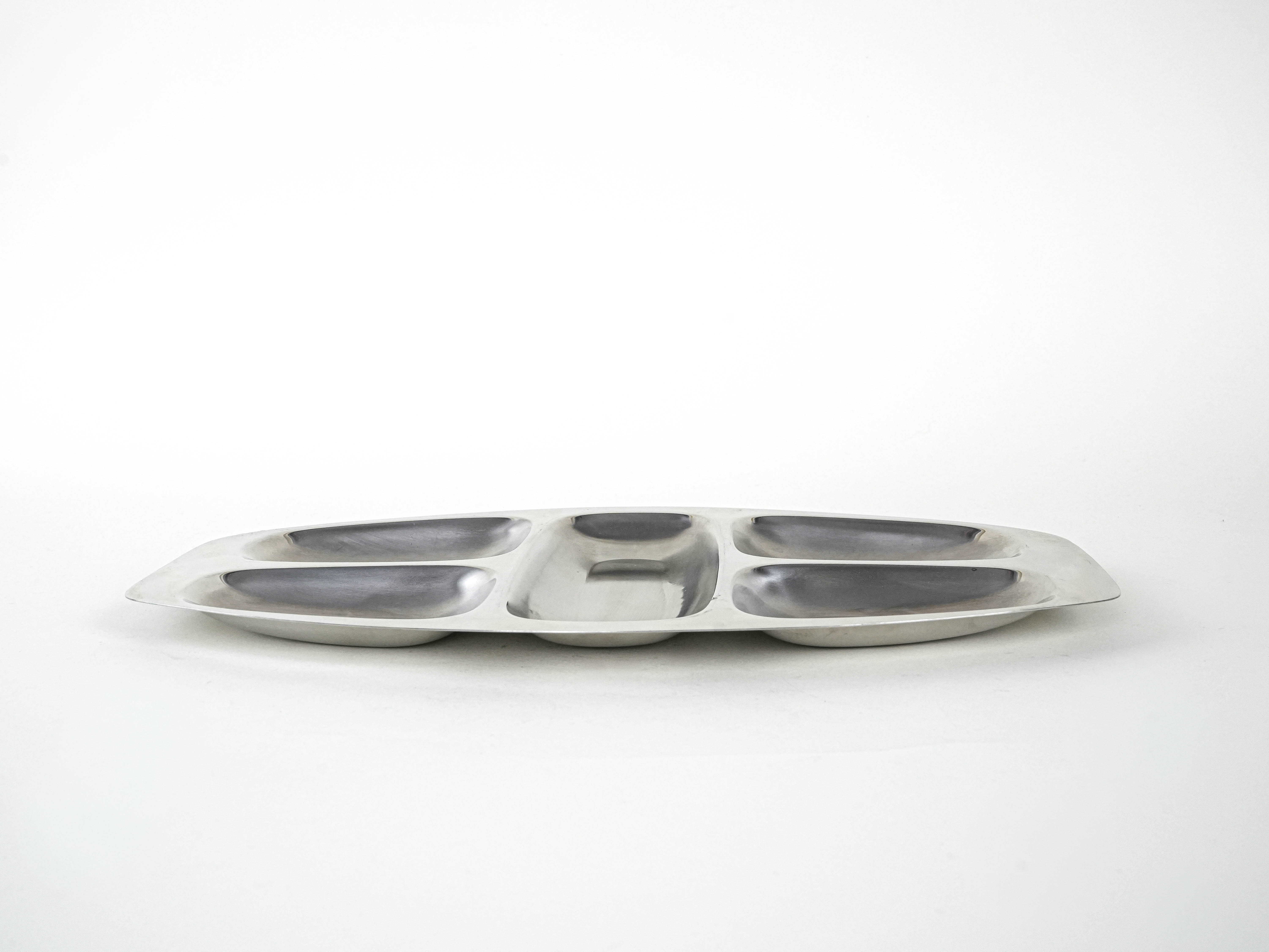 Vorspeisen Servierplatte Silber