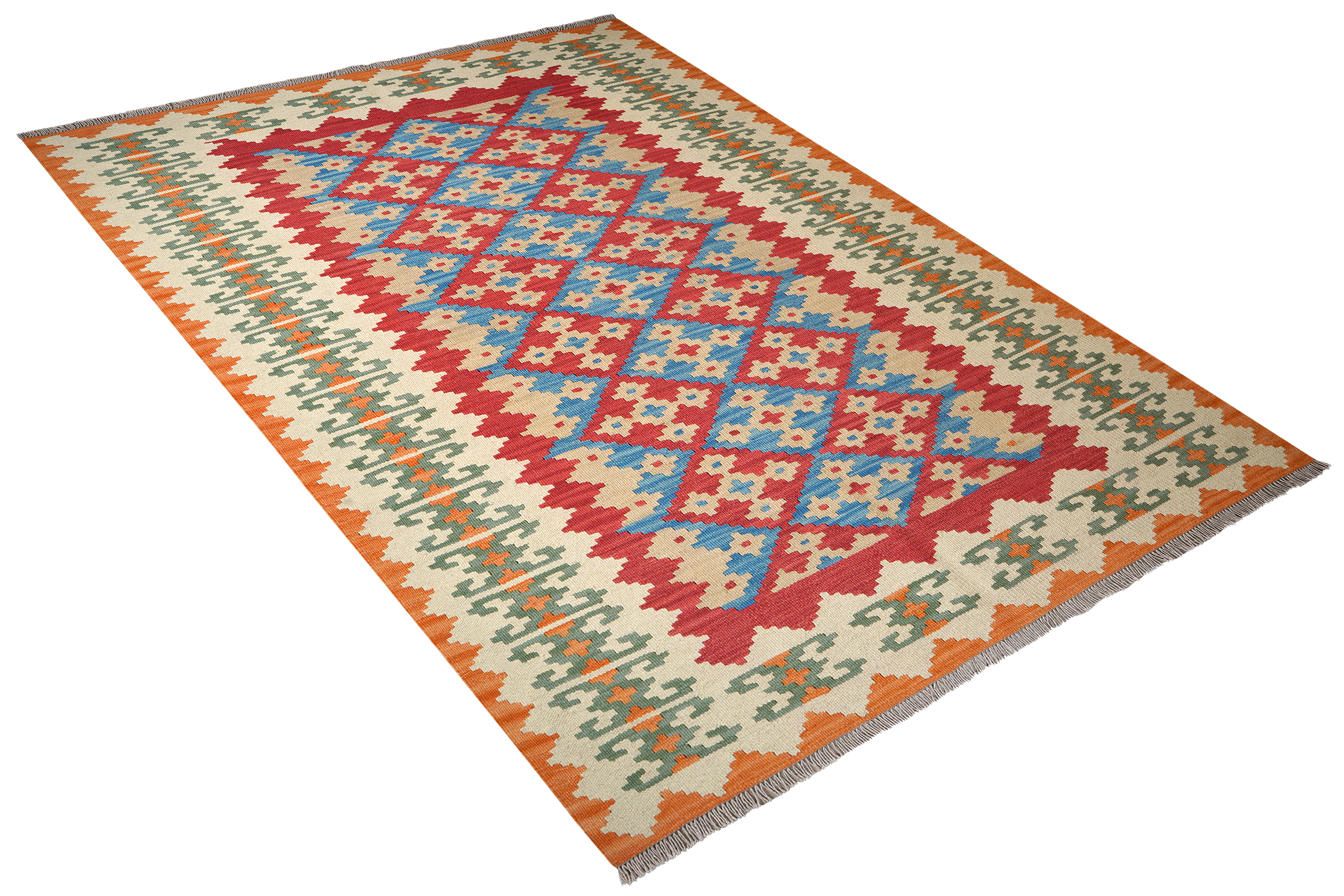 Kelim Gashgai Carpet Wool Red