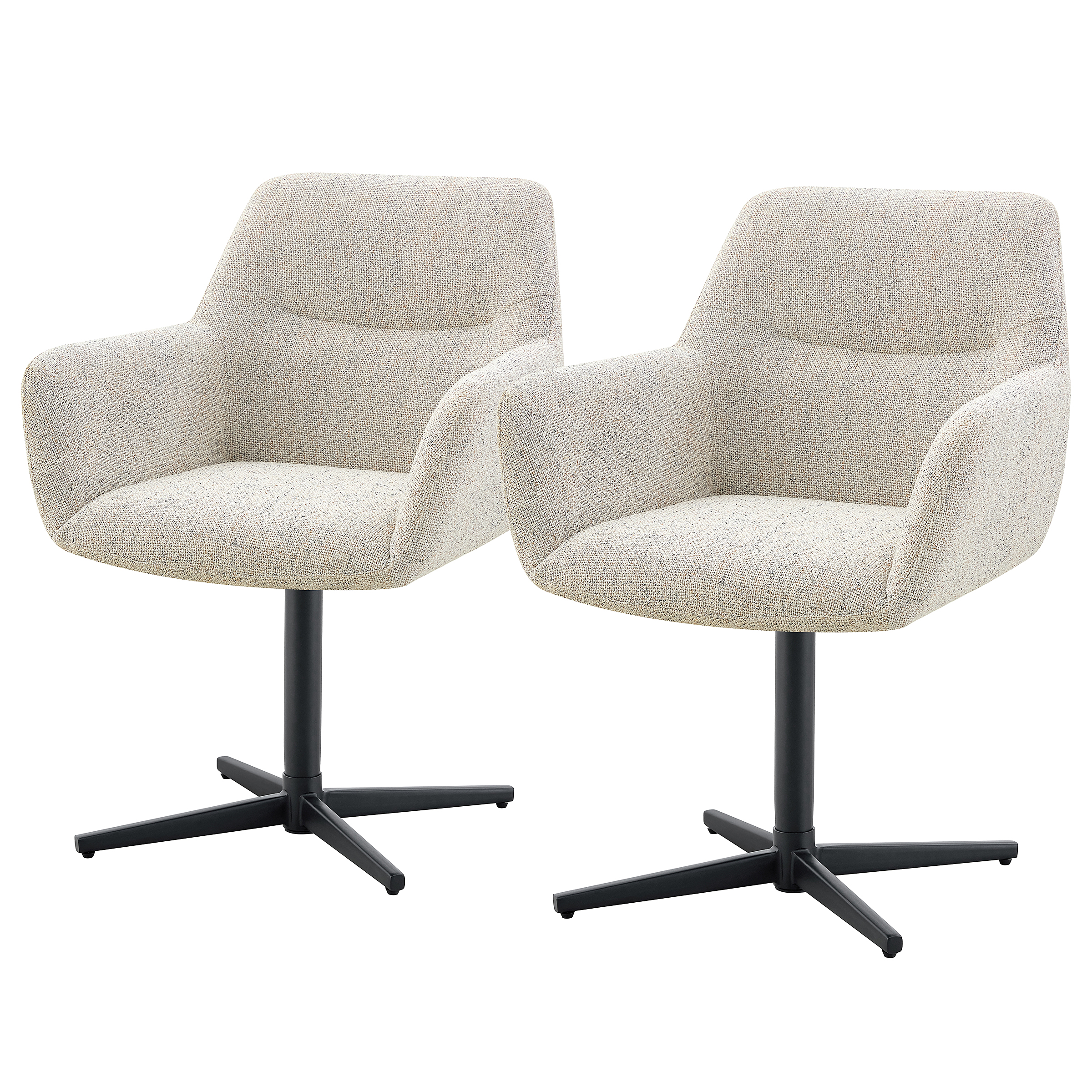 MEPIC Armlehnenstuhl Drehbar 2er-Set Beige