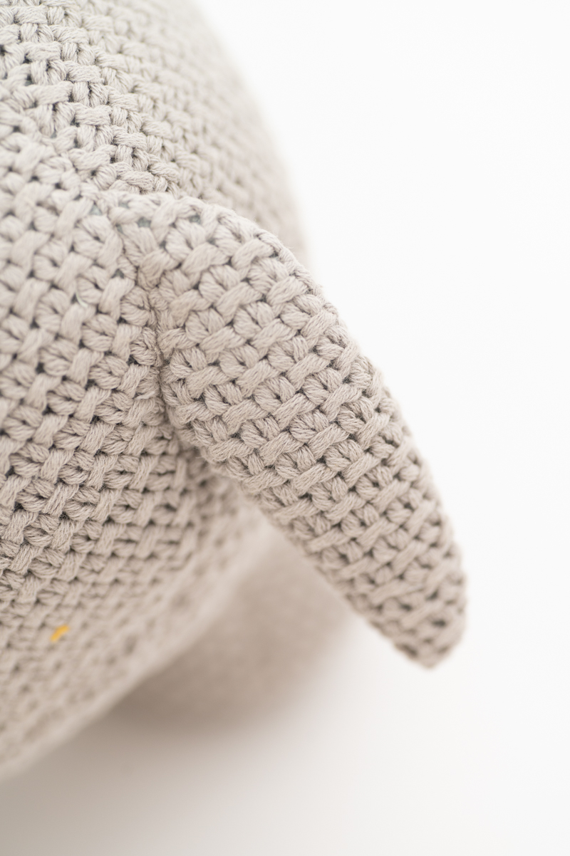 Elephant stuffed animal cotton gray pink