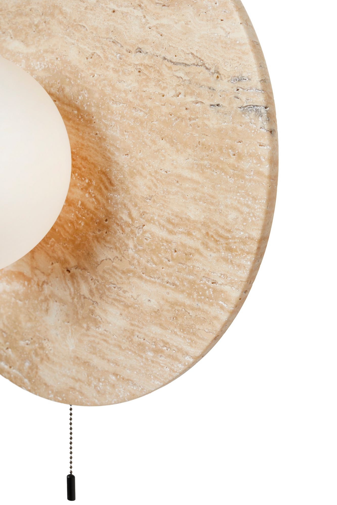 Tor-Nun-B Wandleuchte Travertin Creme Ø 10cm