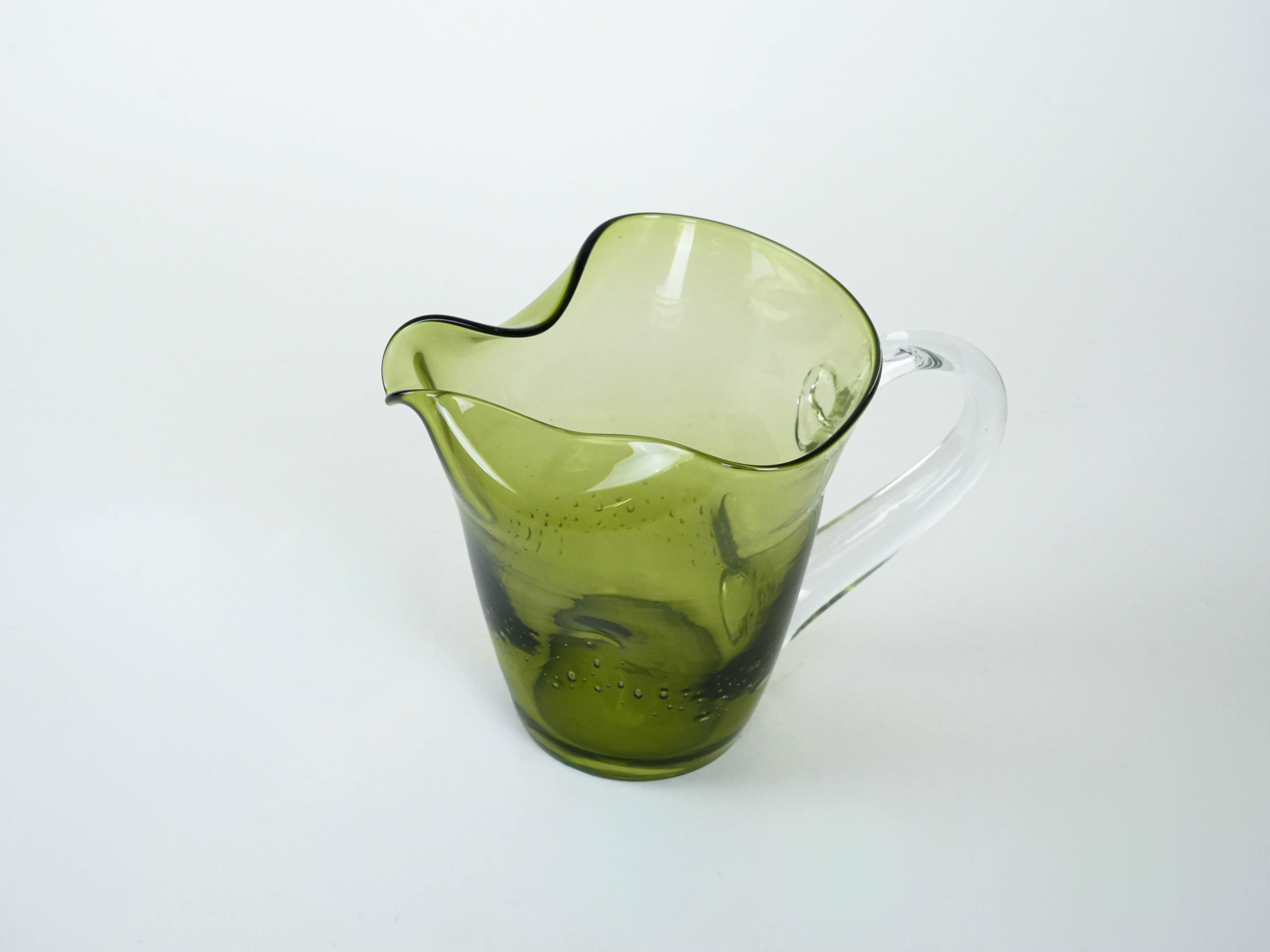 Glasflasche Olivgrün 1960er Jahre