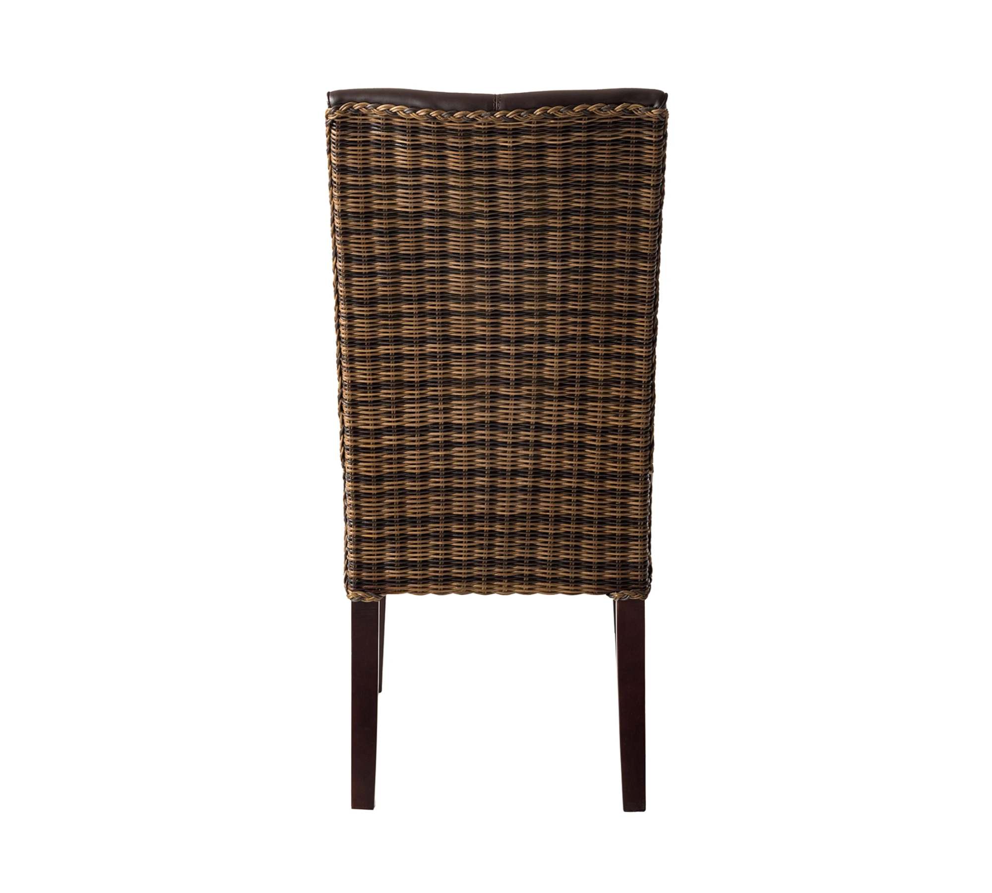 2x Esszimmerstuhl Kunstleder Rattan Braun