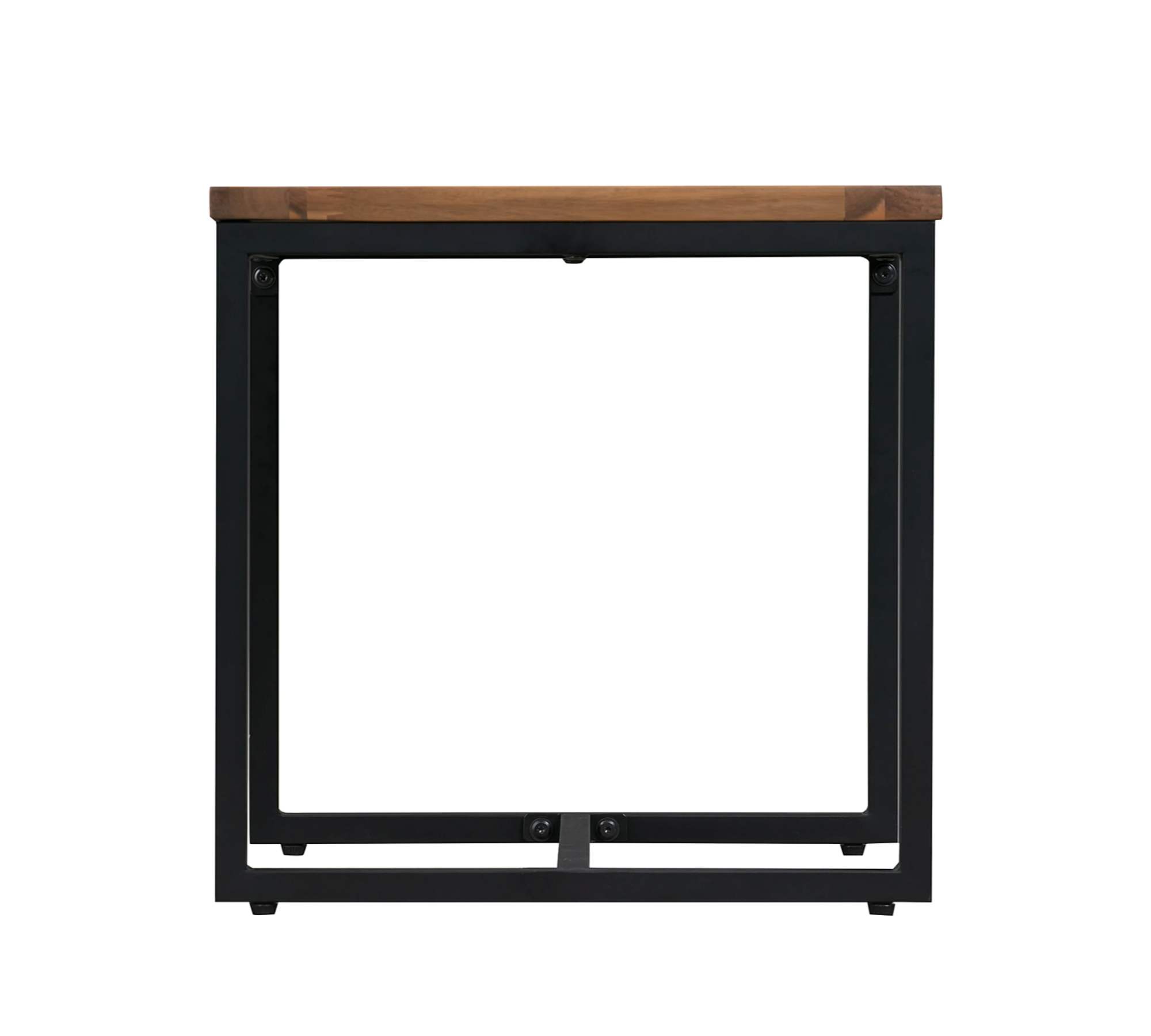 Hocker Akazienholz Stahl Schwarz Braun