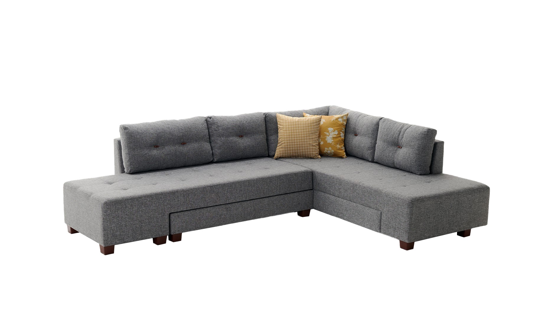 Manama Corner Sofa Bed Right - Grey