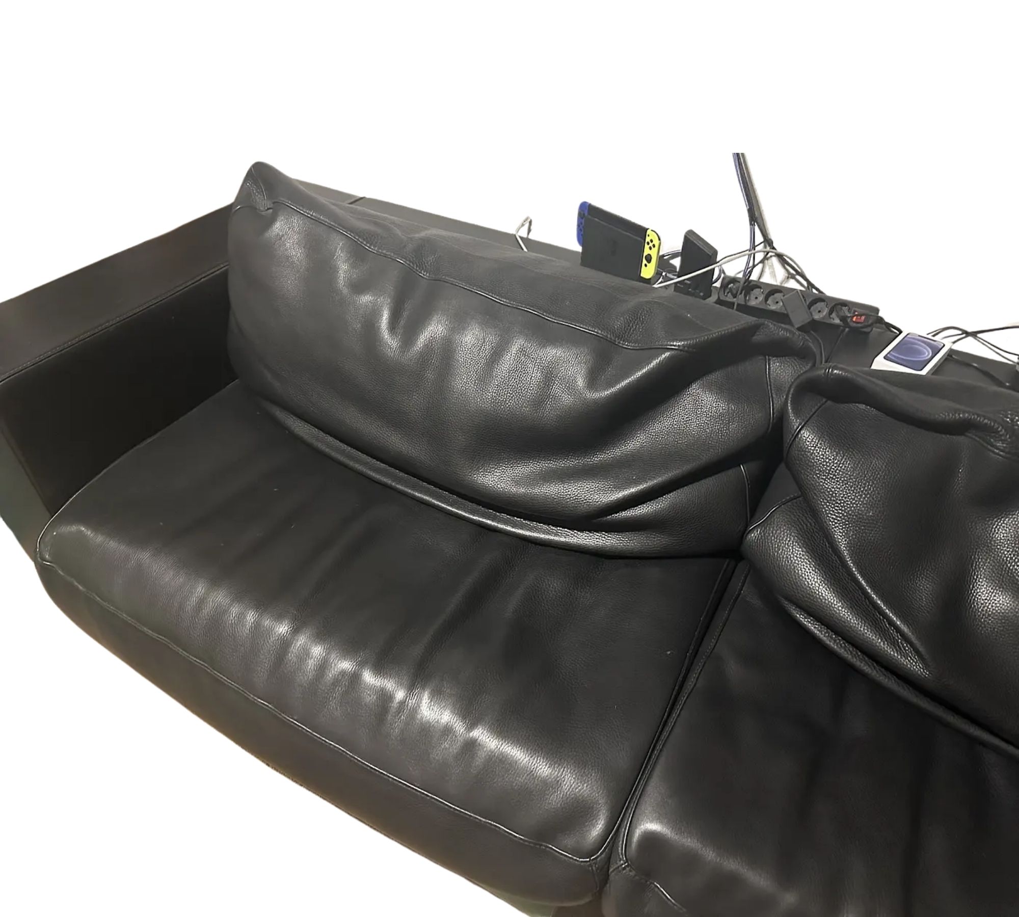 Budapest Sofa 3-Sitzer Leder Schwarz