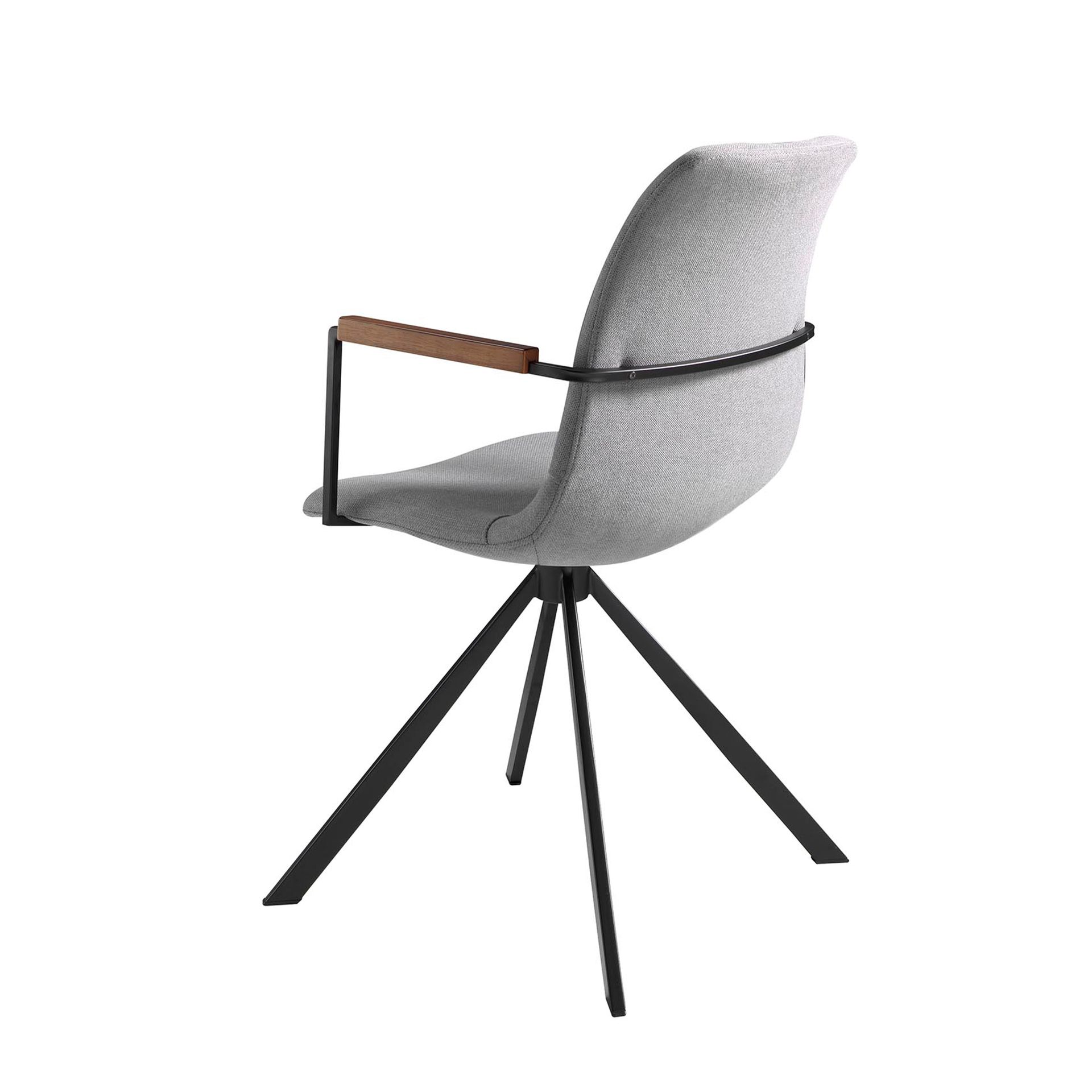 Dining chair with armrests Textile Grey