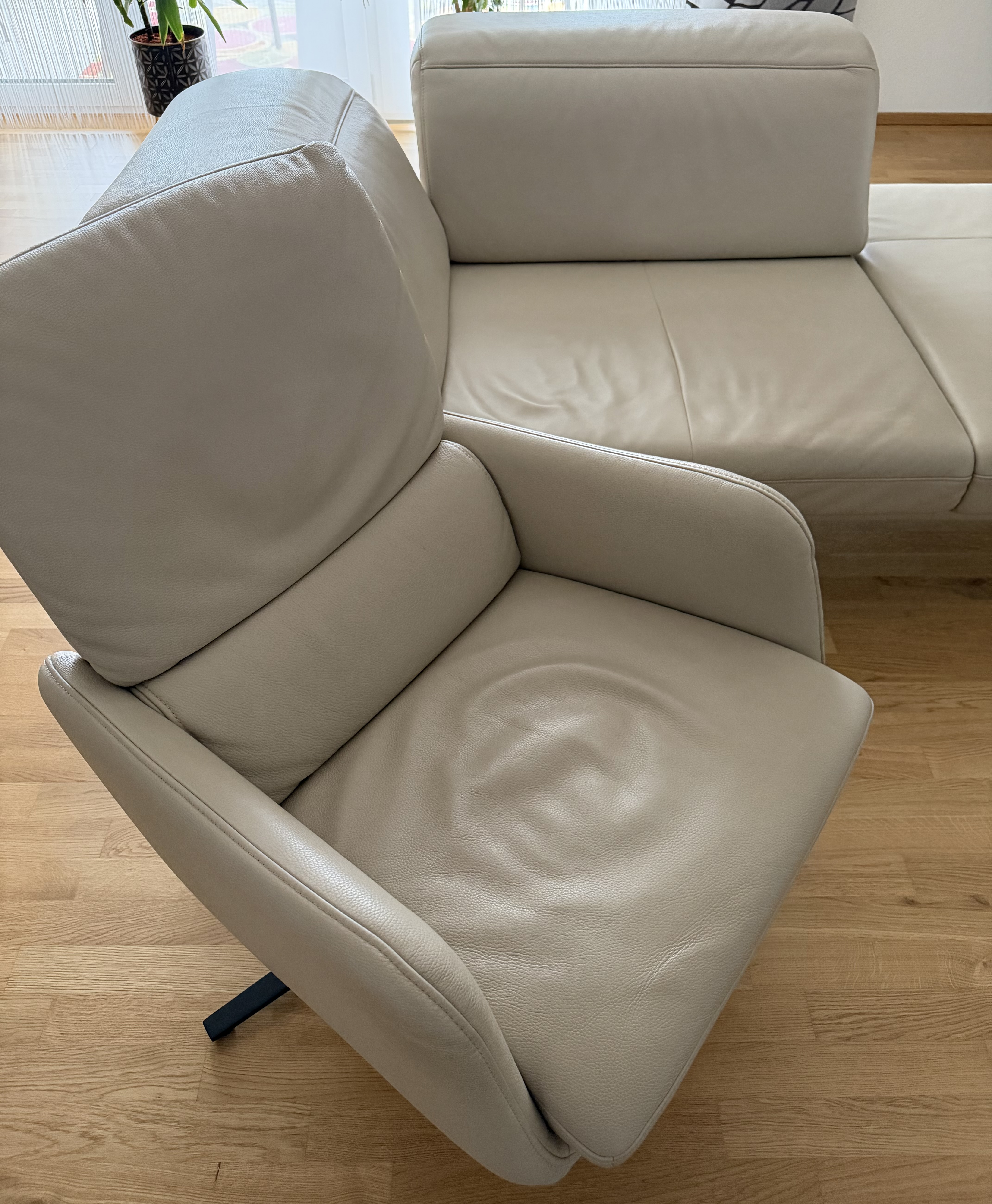 Récamiere und Sessel Leder Beige 