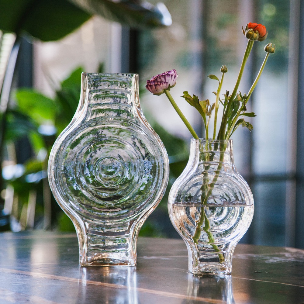 Infinite Round Vase Glas Transparent 