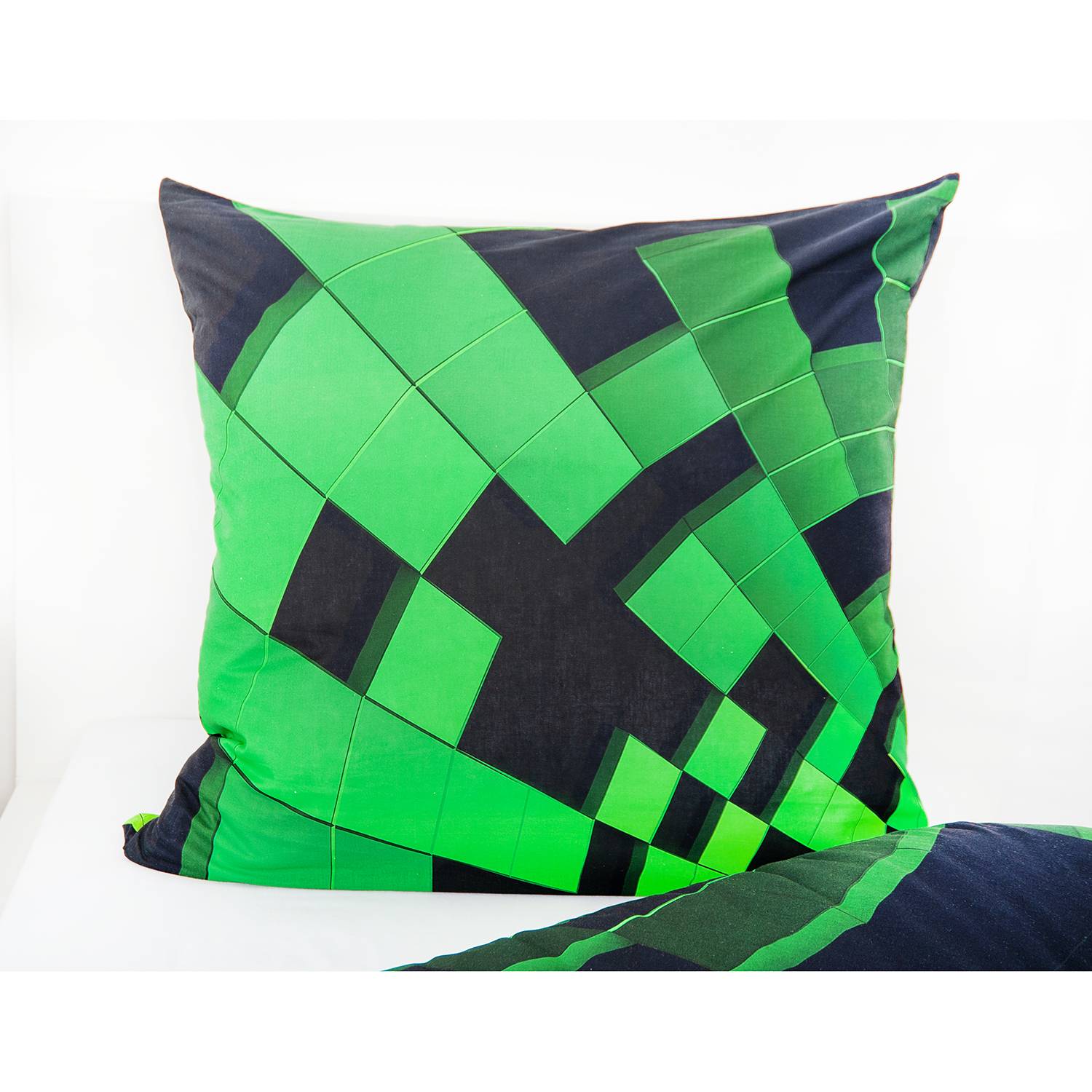 Bettwäsche 3D-Effekt Renforcé Schwarz / Grün