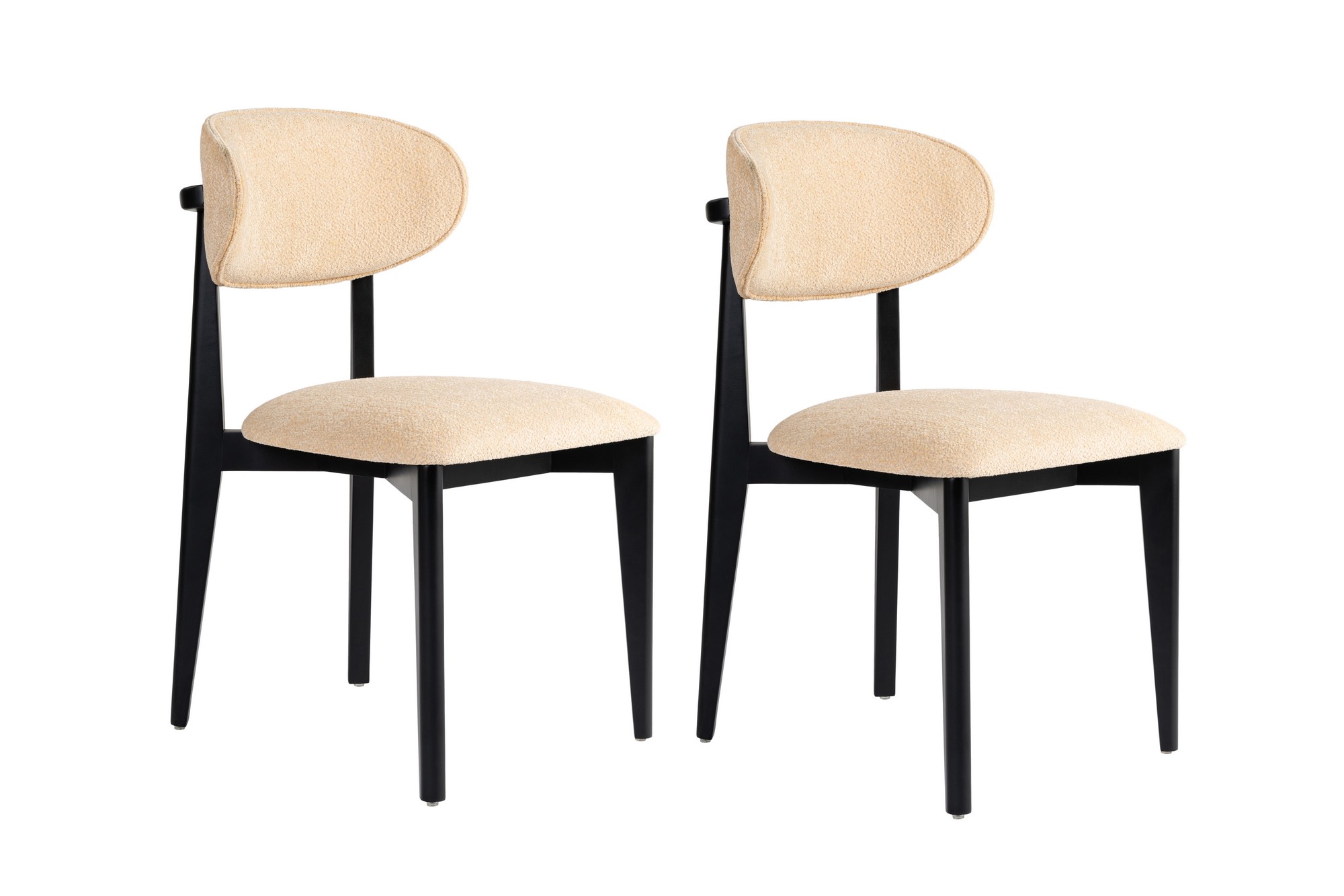 2x Lionte Dining Chair Wood veneer Cream white