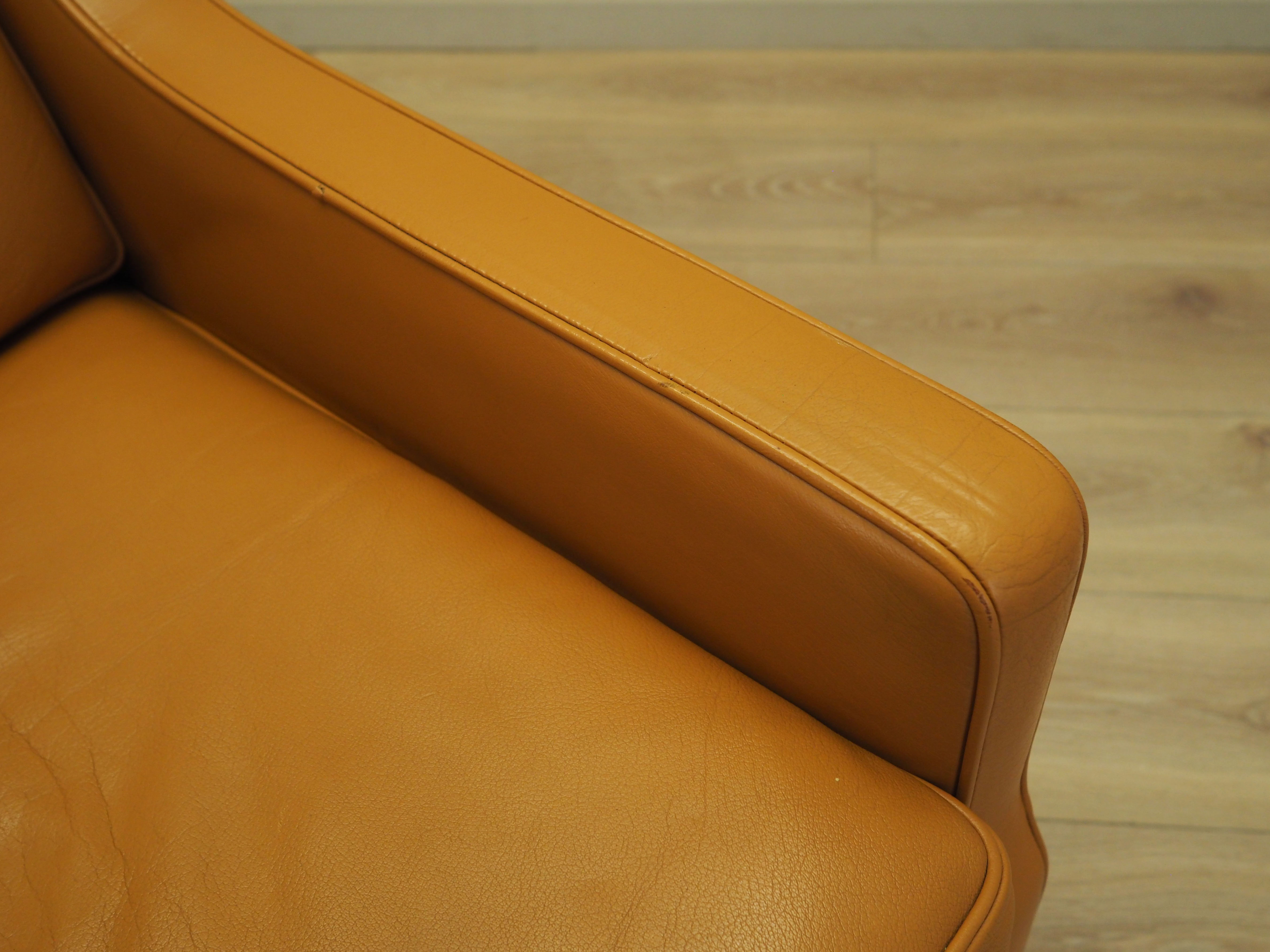 Armlehnsessel Leder Orange 1970er Jahre