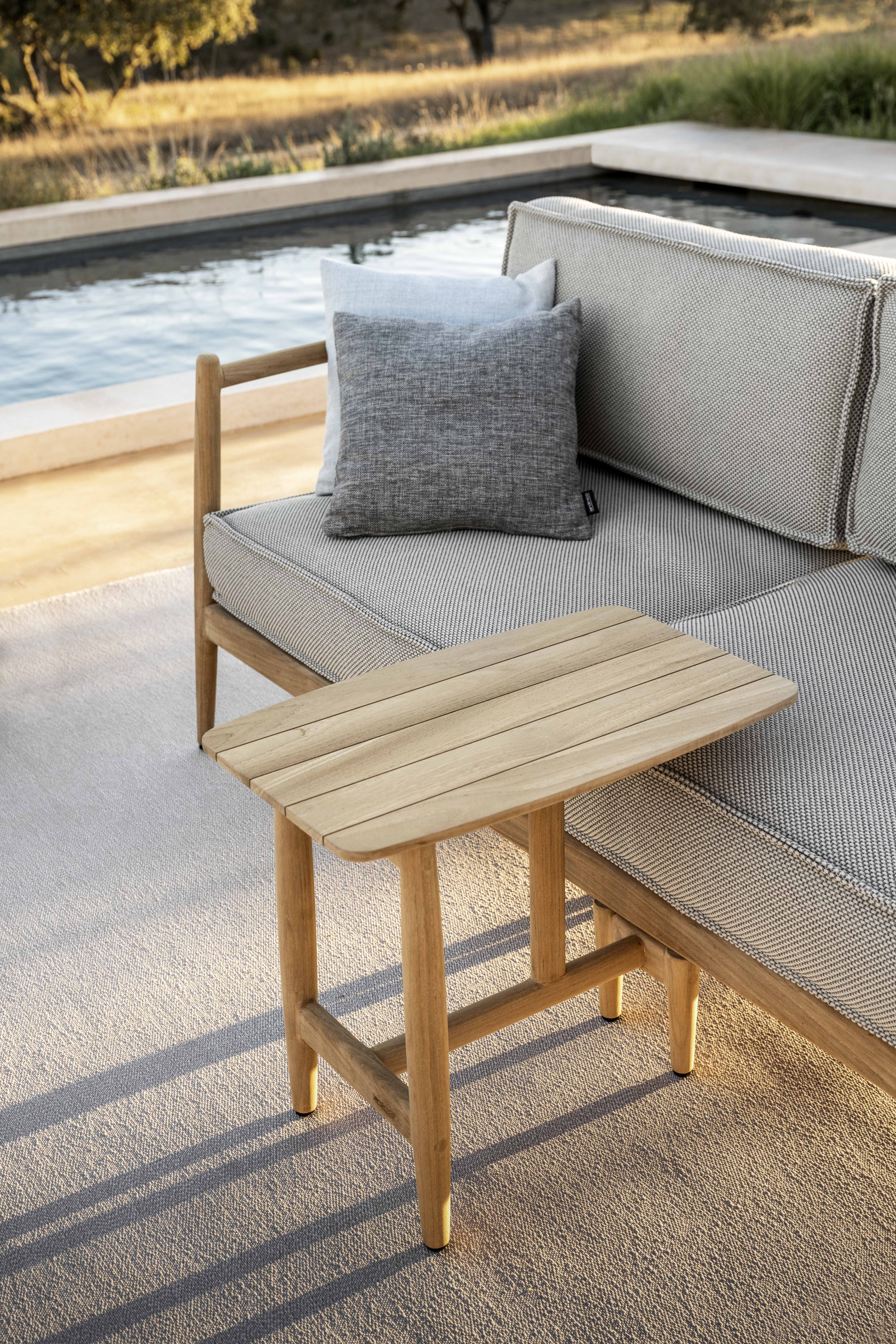 NOA Sofa Side Table Teak Wood Brown