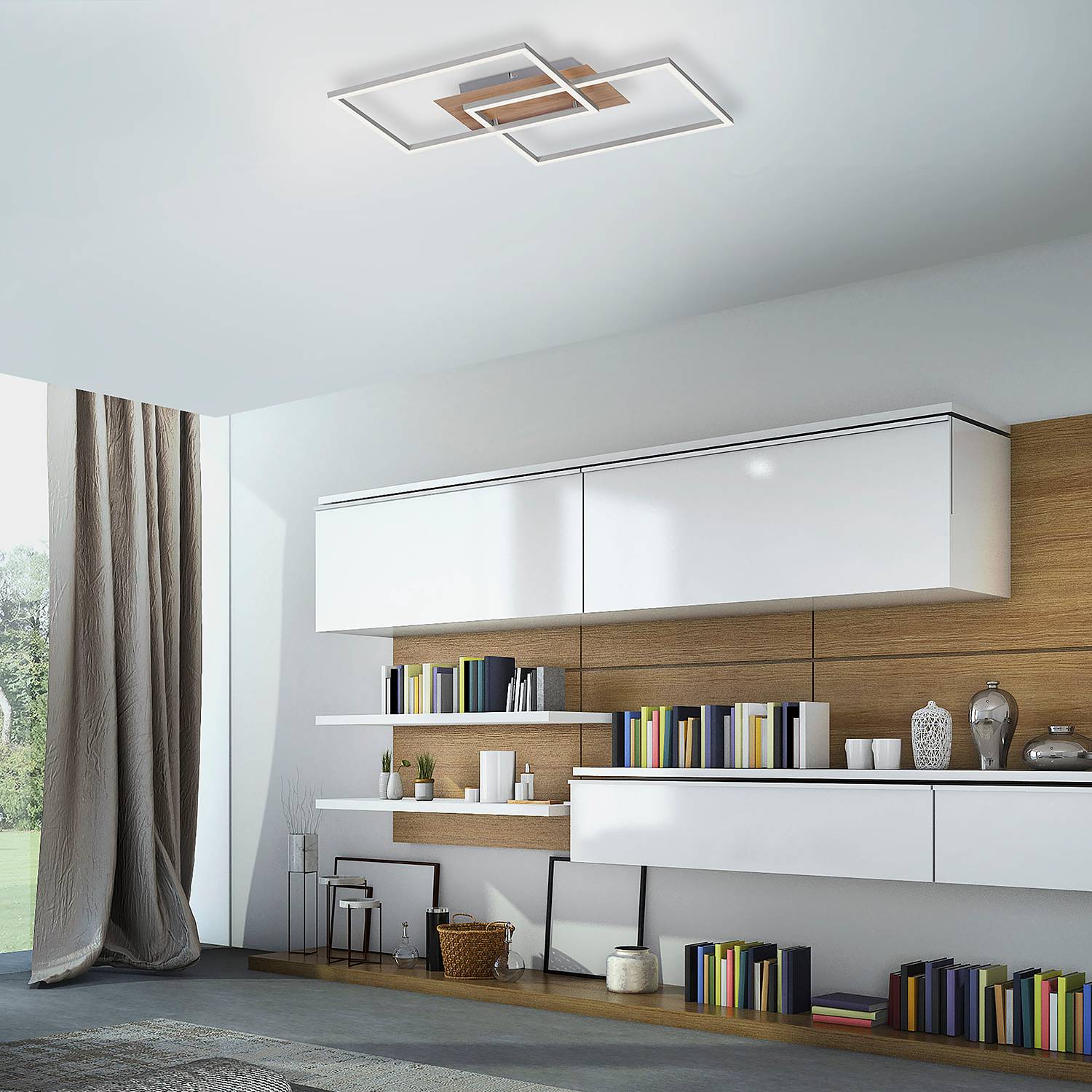 Iven III LED-Deckenleuchte Kunststoff Stahl 2-flammig