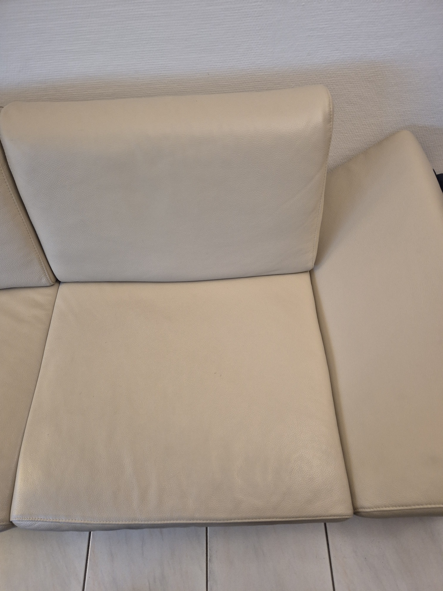 Sofa 3-seater sofa incl. arm and back function leather beige