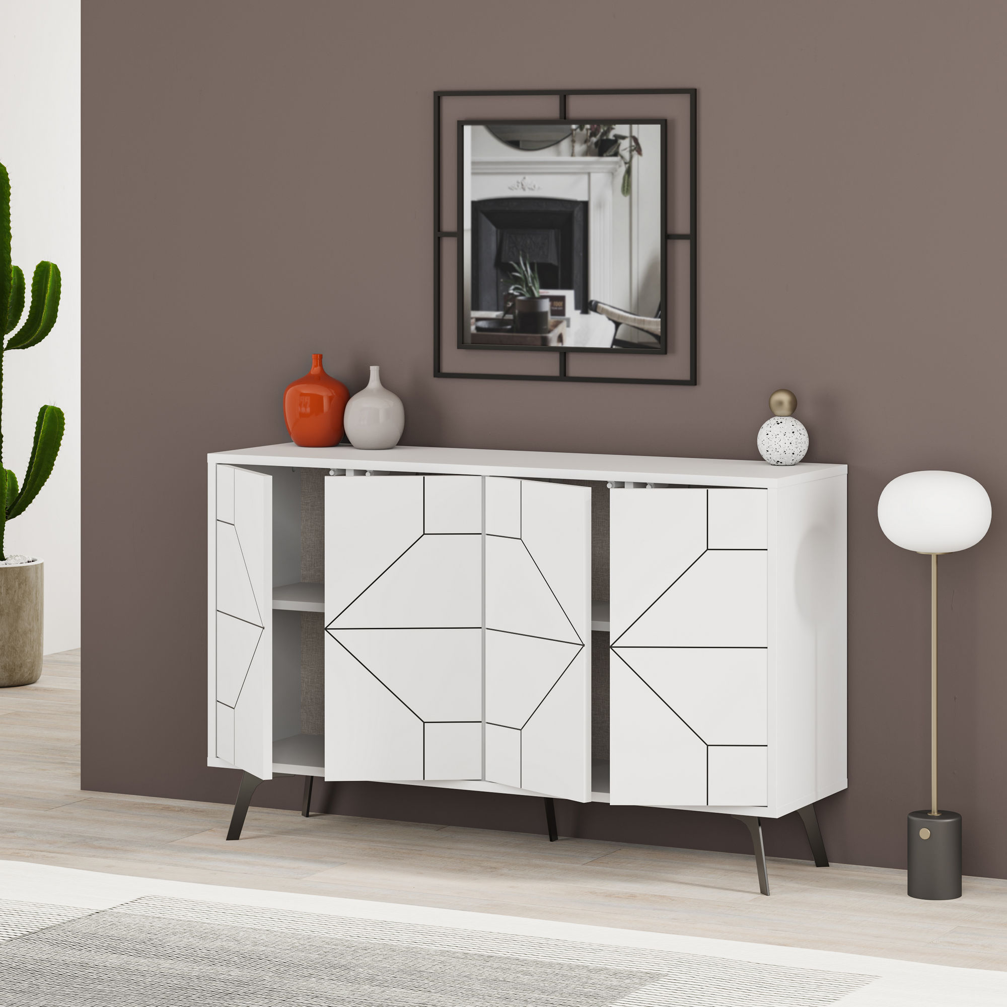 Dune White Chest of Drawers 123cm x 62.4cm