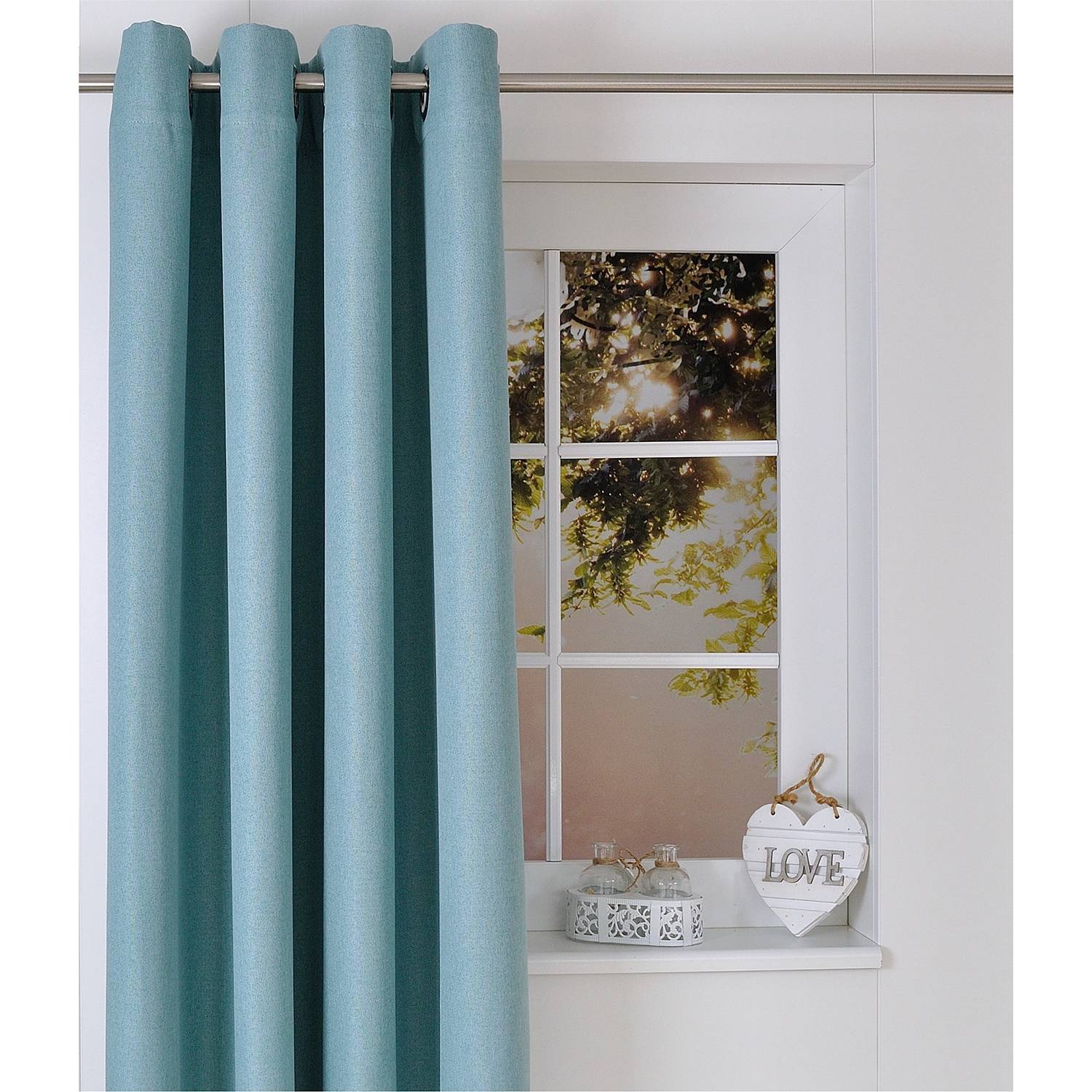 Ösenschal Dimout I Polyester Türkis 140 x 175 cm