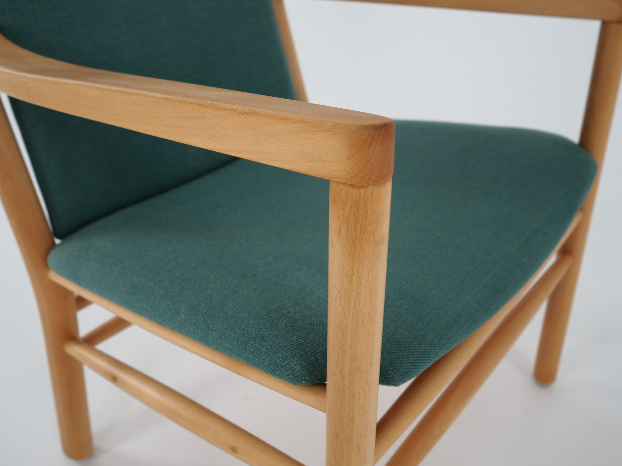 Vintage Stuhl Buchenholz Grün 1970er Jahre