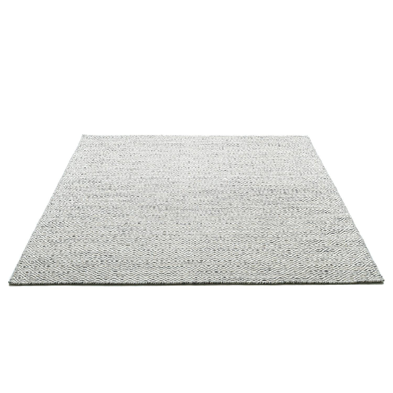 Wollteppich Trondheim IV Schurwolle Grau 80 x 150 cm