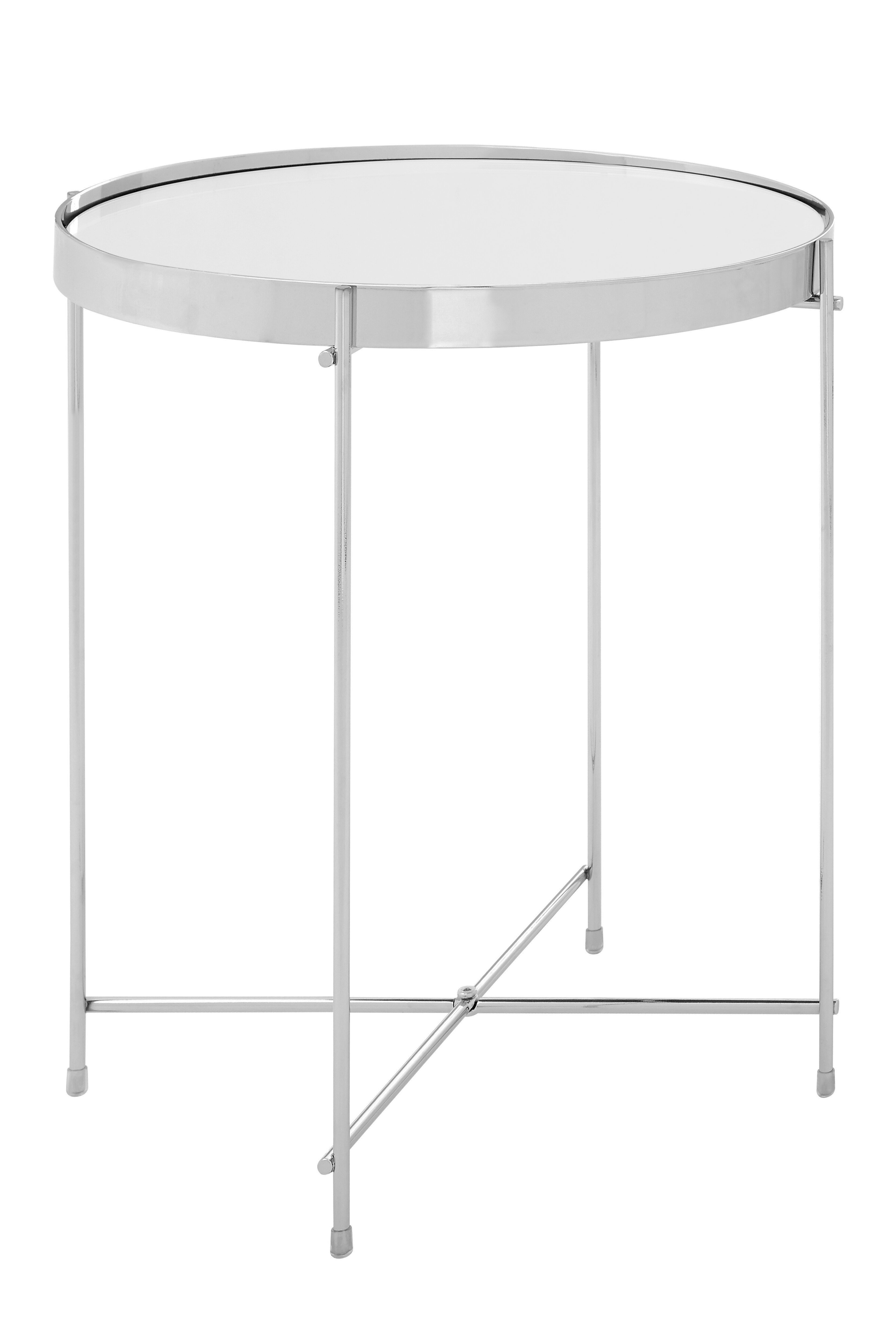 Allure Silberner Spiegelglas Runder Beistelltisch
