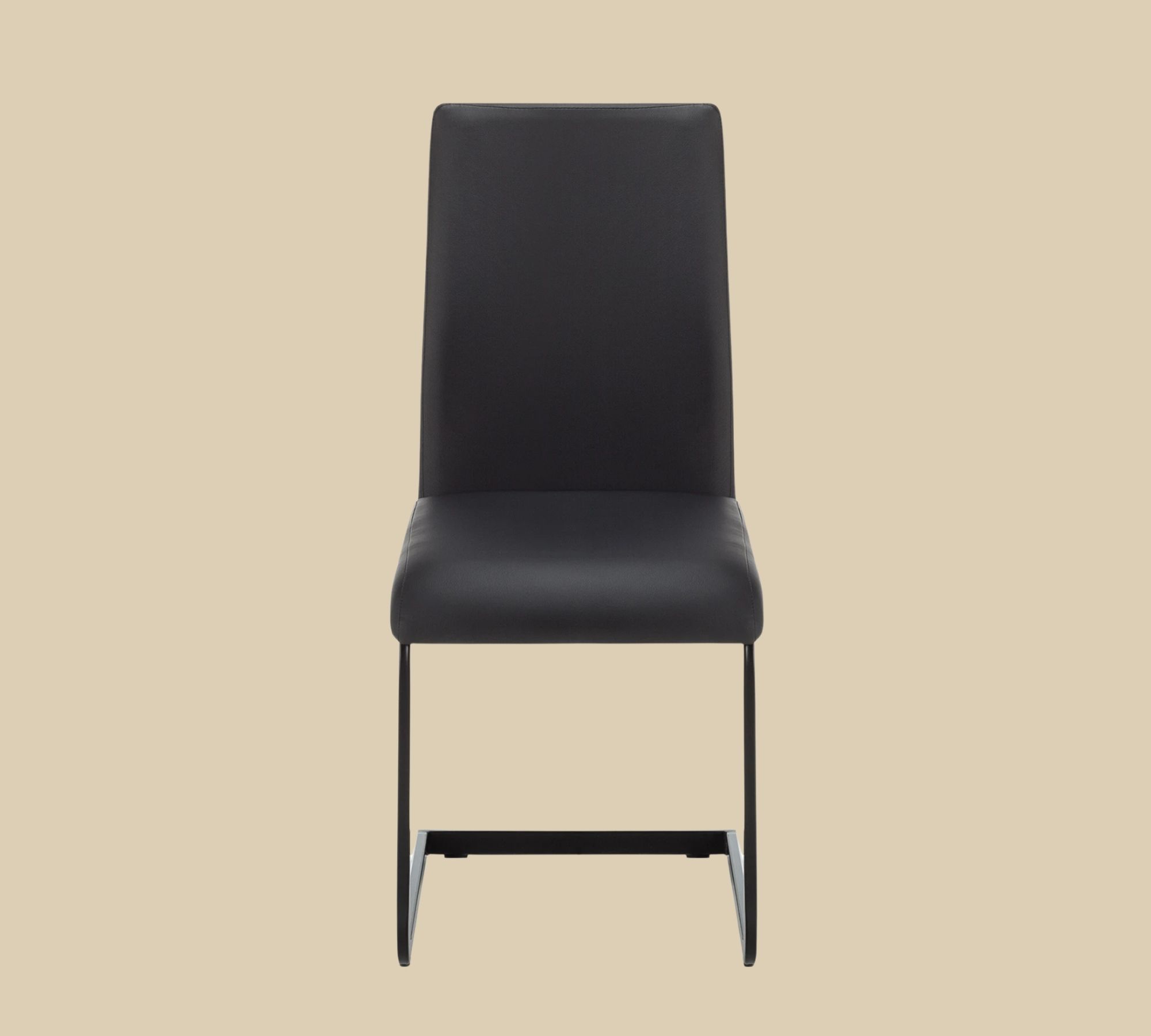 2x Cantilever Chairs Faux Leather Black