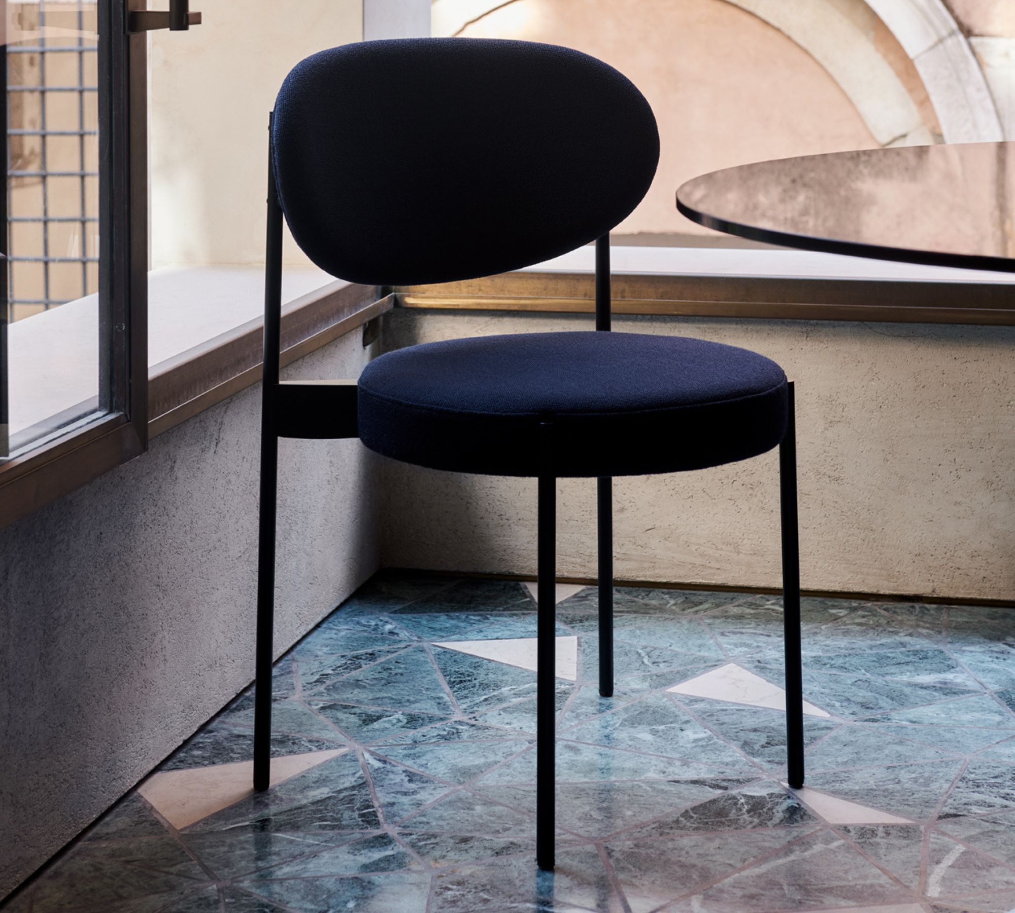 Verner Panton Series 430 Chair Velvet Metal Red