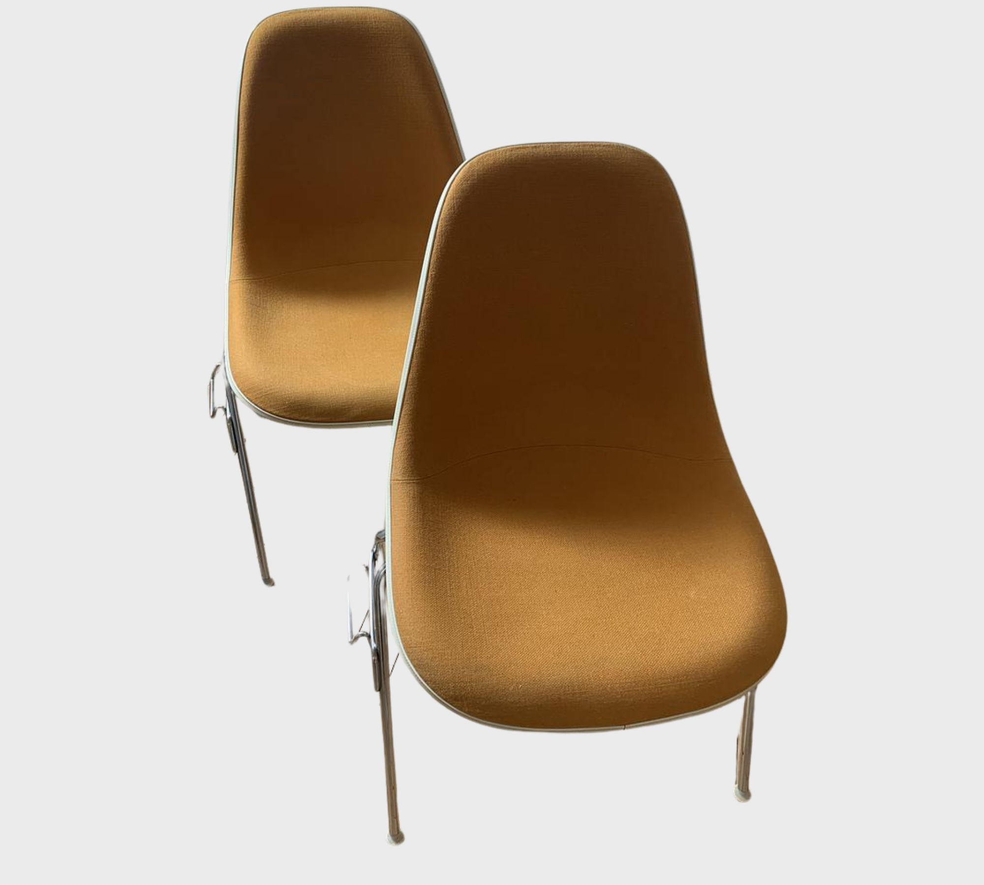 2x Eames Fiberglass Side Chair by Herman Miller Orange