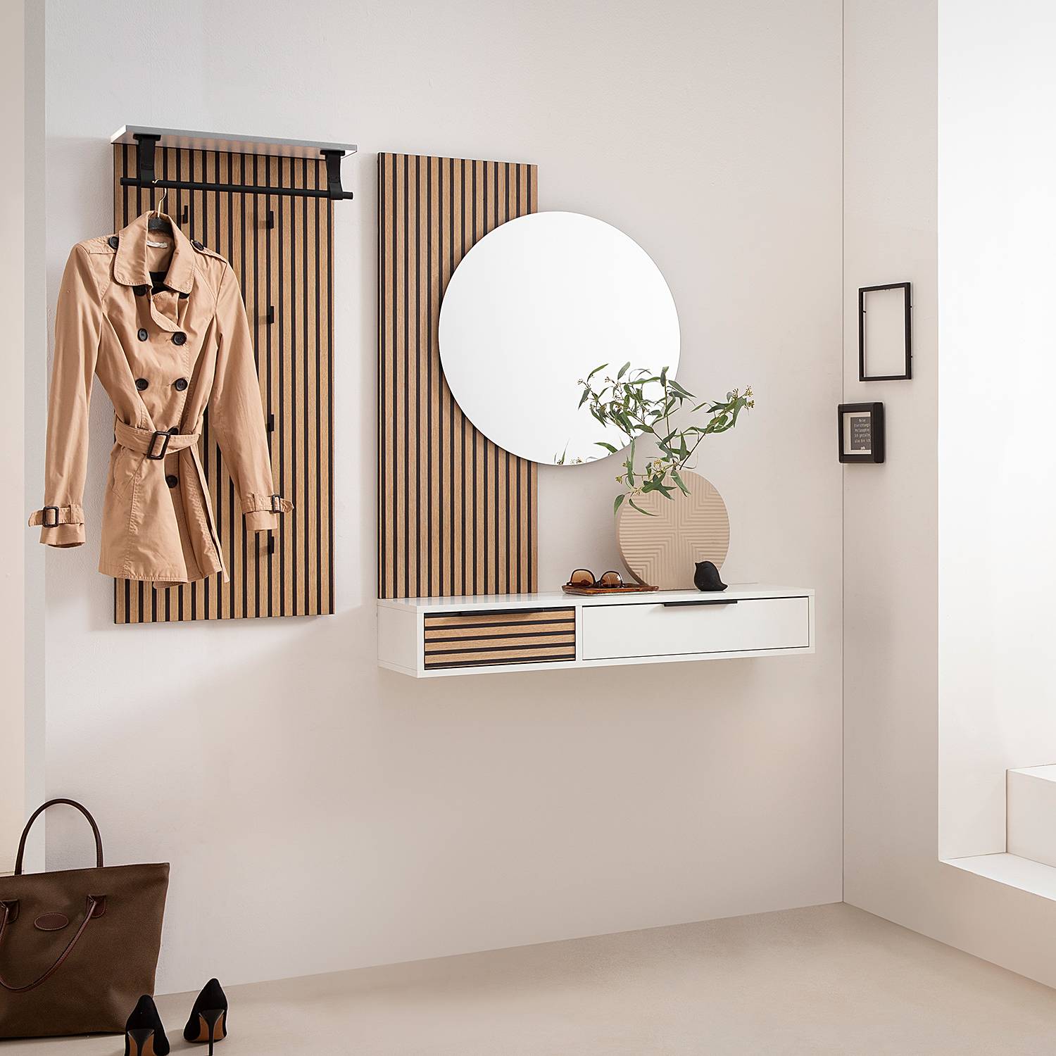 Hänge-Konsolentisch Loft Weiß Eiche Dekor