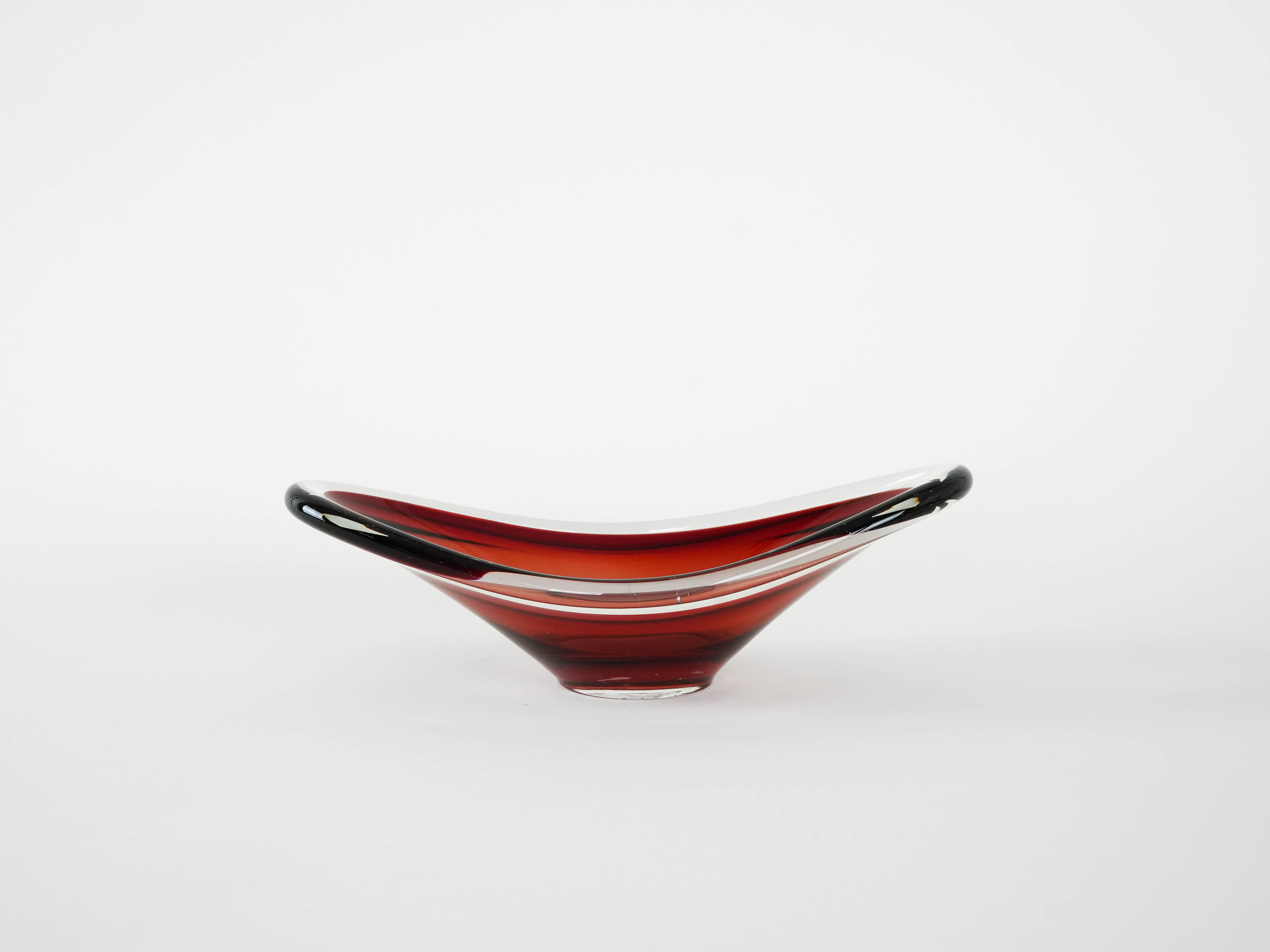 Ruby plate Murano glass1960s
