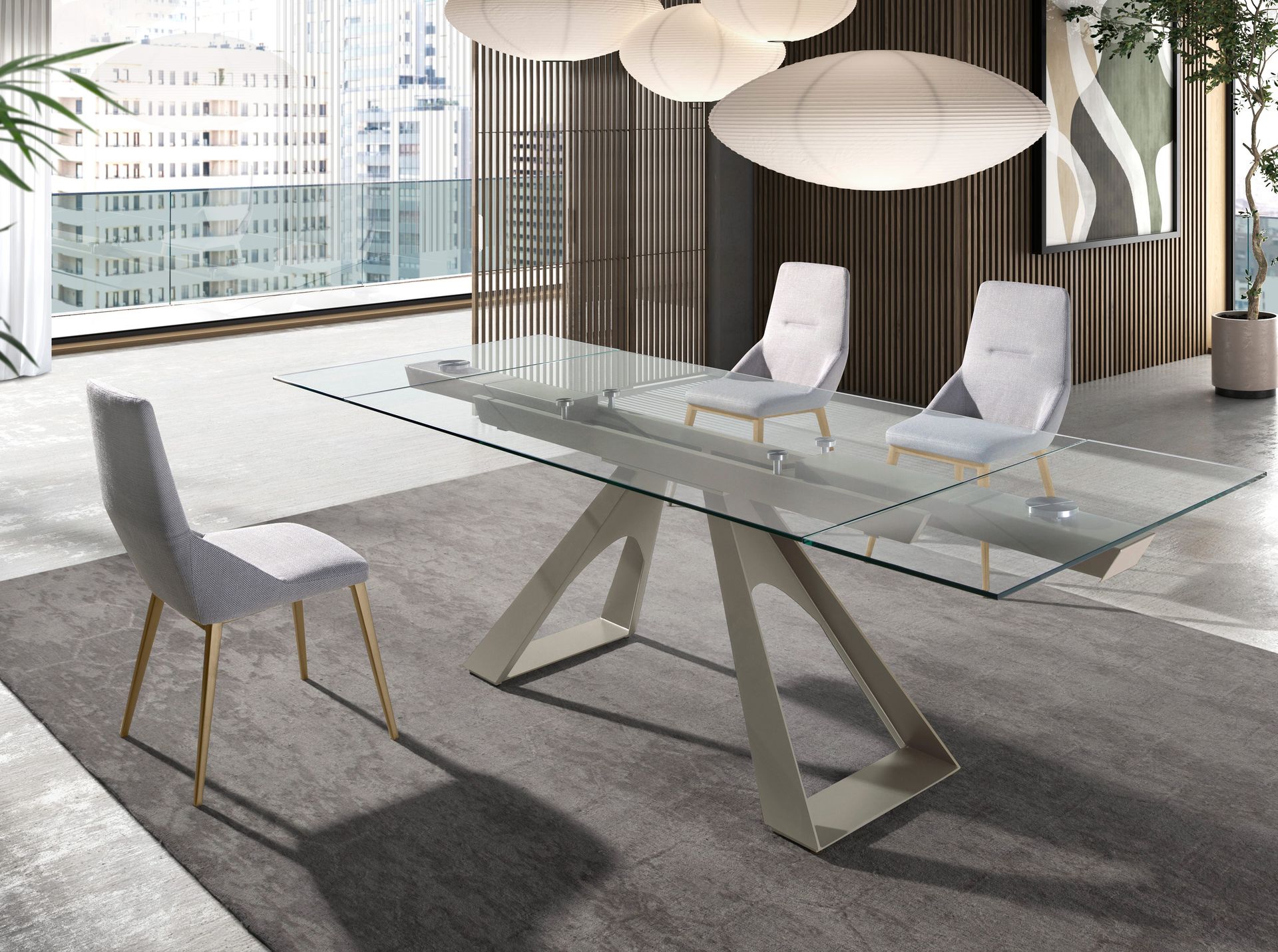 Dining chair textile light grey