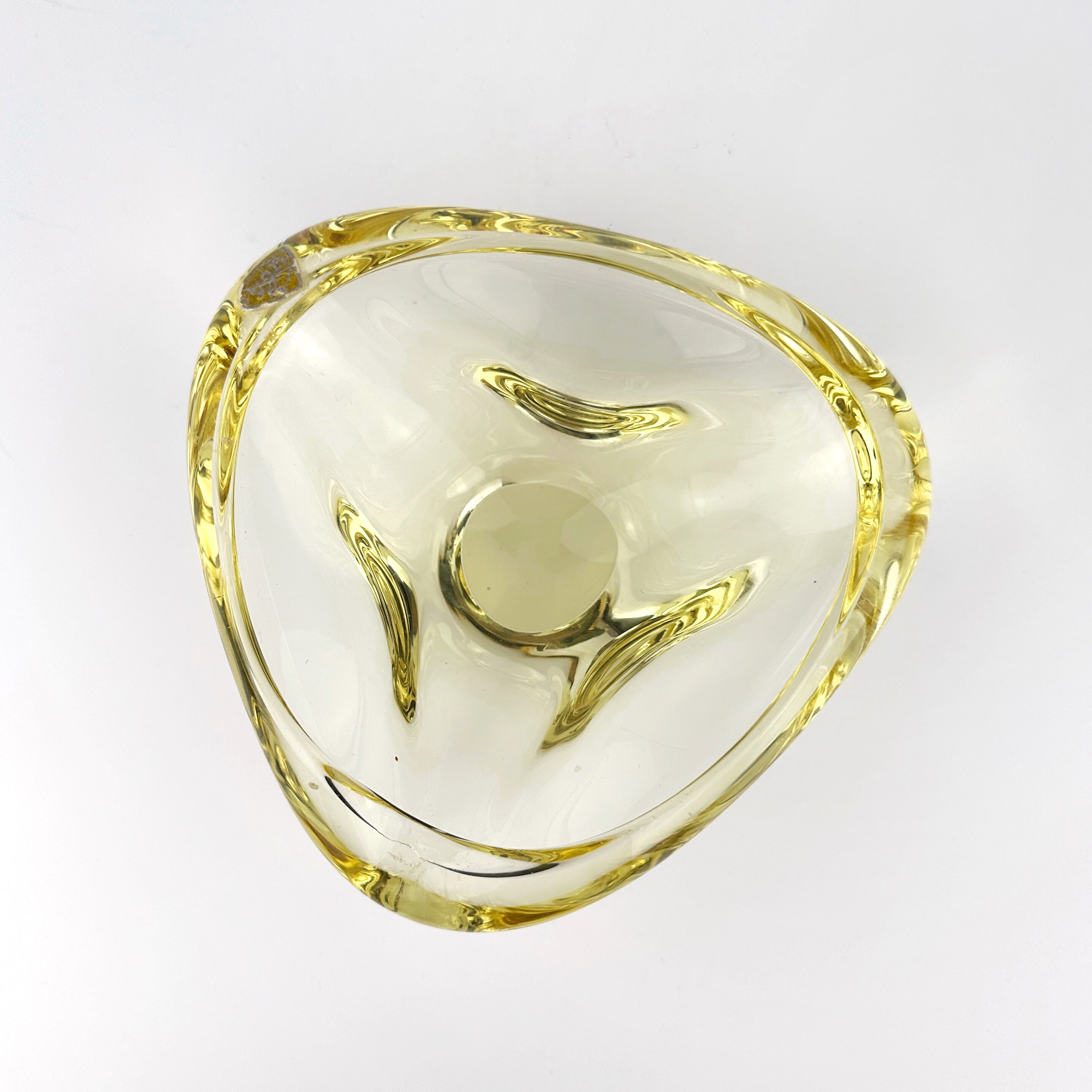 Vintage ashtray glass yellow 1930s