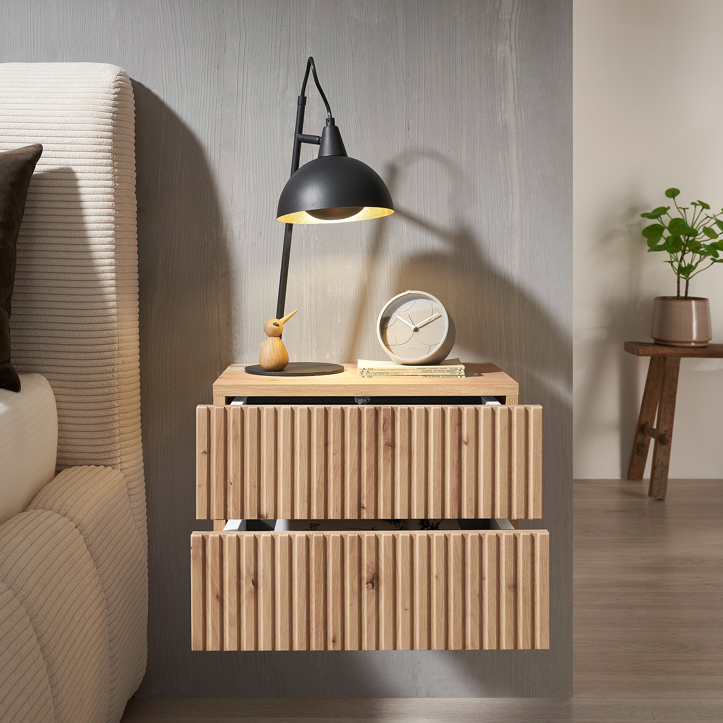 Floating Nightstand Narella Artisan Oak Decor