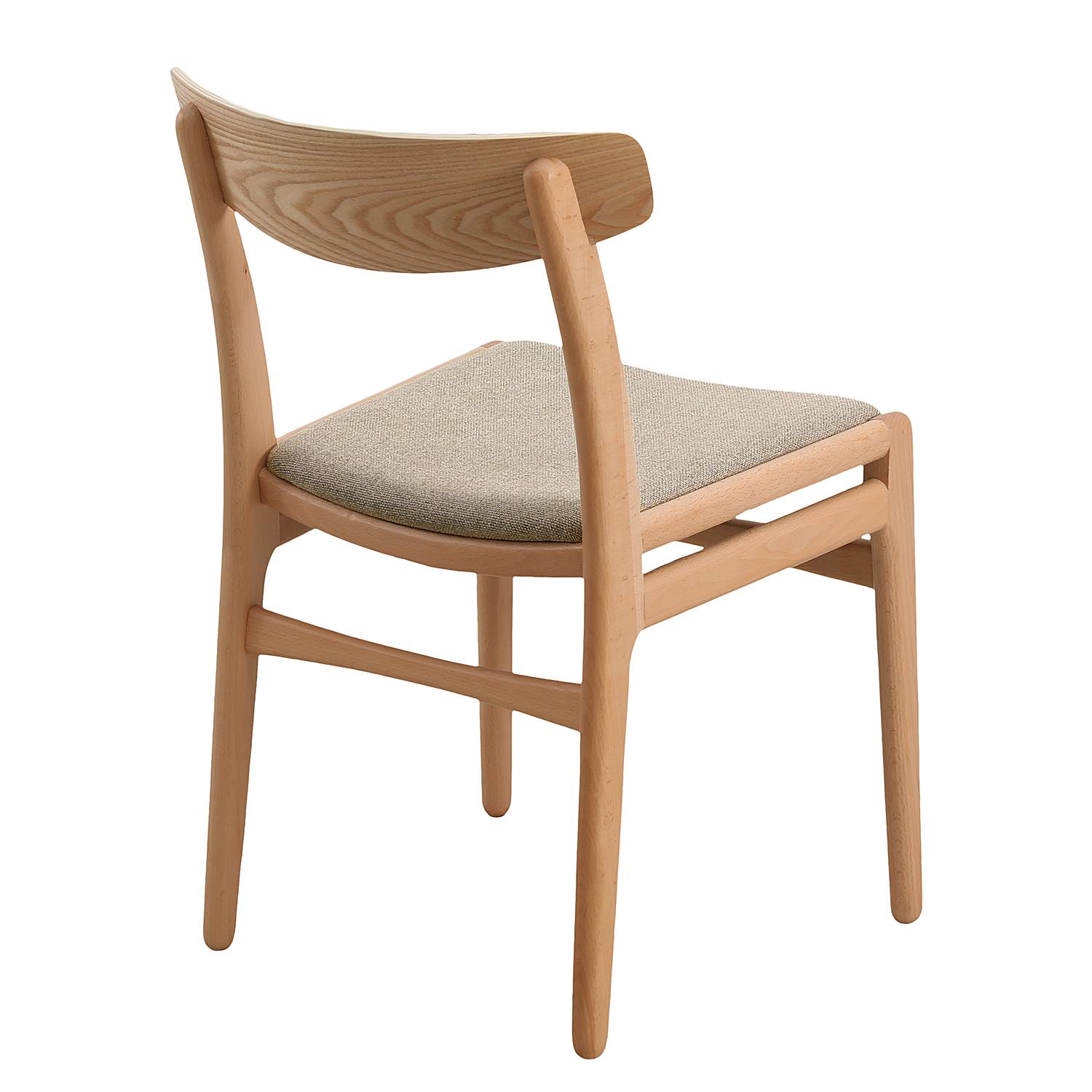 2x Huxford Esszimmerstuhl Massivholz Beige