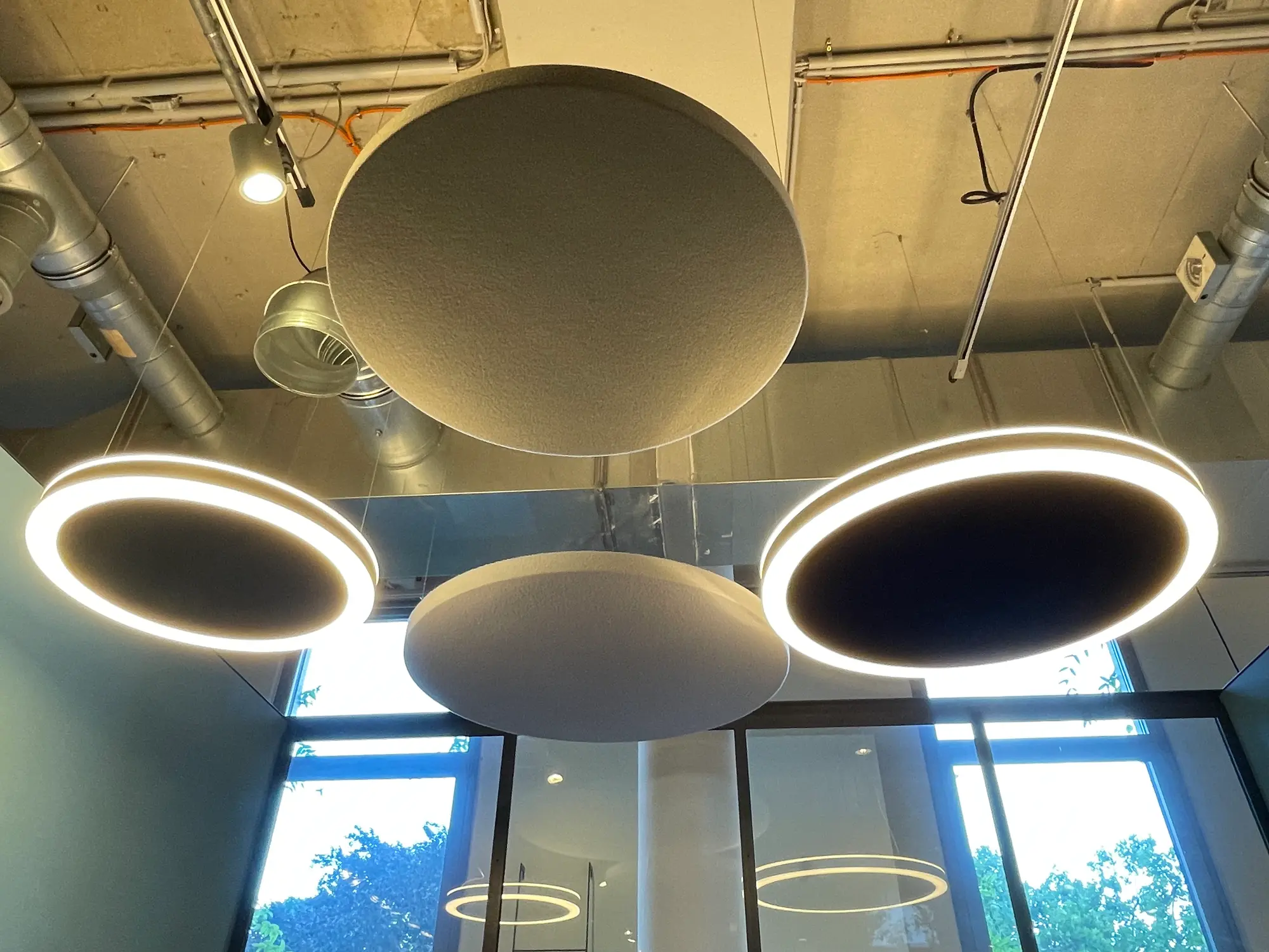 Pendant light set fabric wire beige